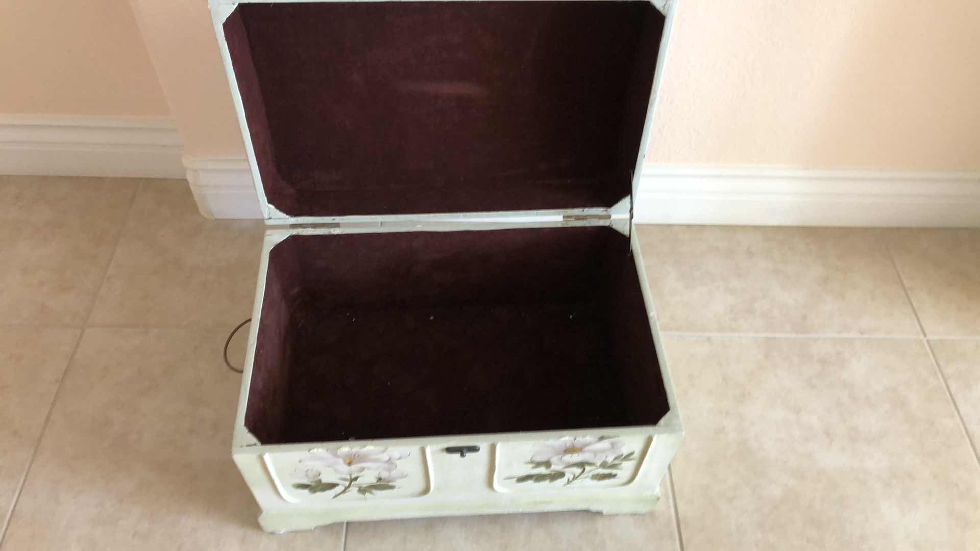 Photo 1 of DECORATIVE FLORAL STORAGE CHEST 21” X 13” H 14”