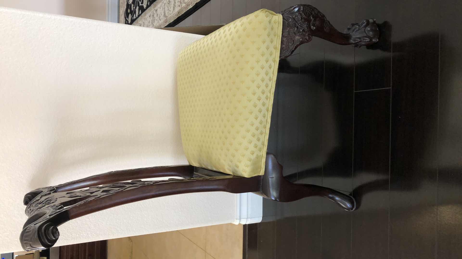 Photo 1 of GEORGE III STYLE CARVED MAHOGANY SIDE CHAIR WIDE CLAW FEET