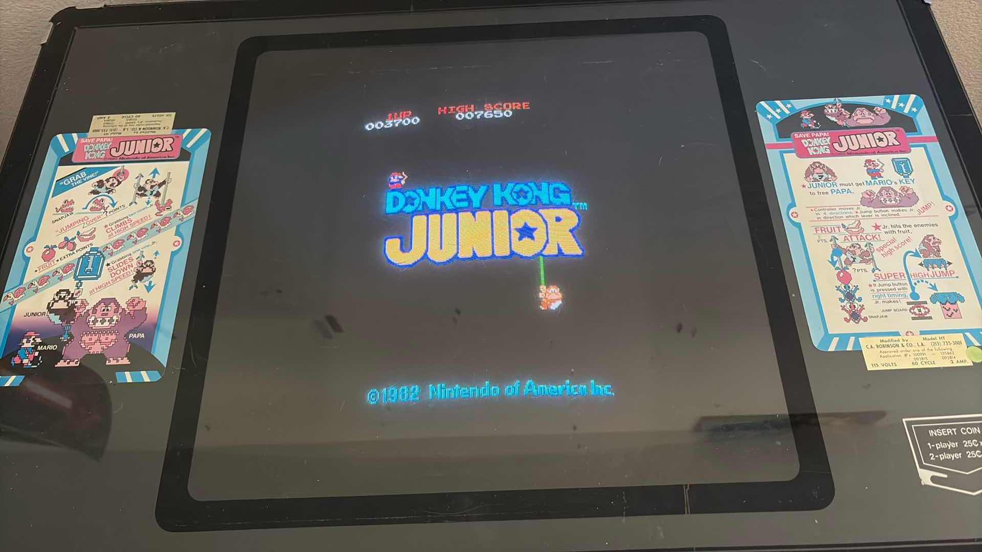 Photo 1 of DONKEY KONG JUNIOR ARCADE GAME