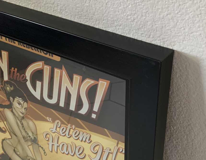 Photo 1 of "MAN THE GUNS" FRAMED POSTER 24" X 19"