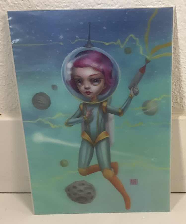 Photo 1 of ATOMIC CANDY COSMONAUTS BY MAB GRAVES LENTICULAR HOLOGRAPH ARTWORK LIMITED EDITION TO 800 9" X 7" & 12" X 4"