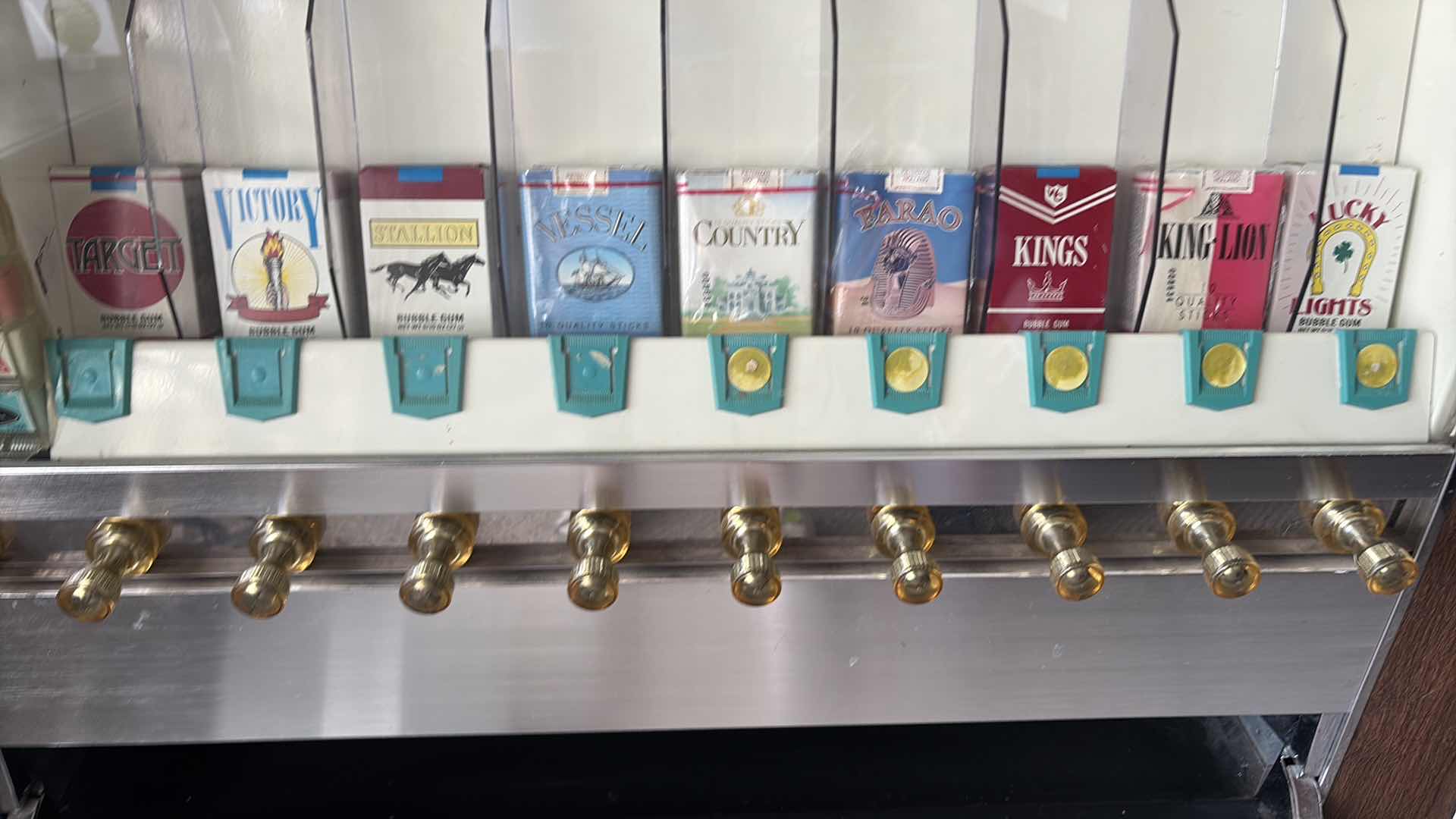 Photo 1 of VINTAGE CANDIES CIGARETTE AND CHEWING GUM VENDING MACHINE WITH KEY 35”X15”H54”