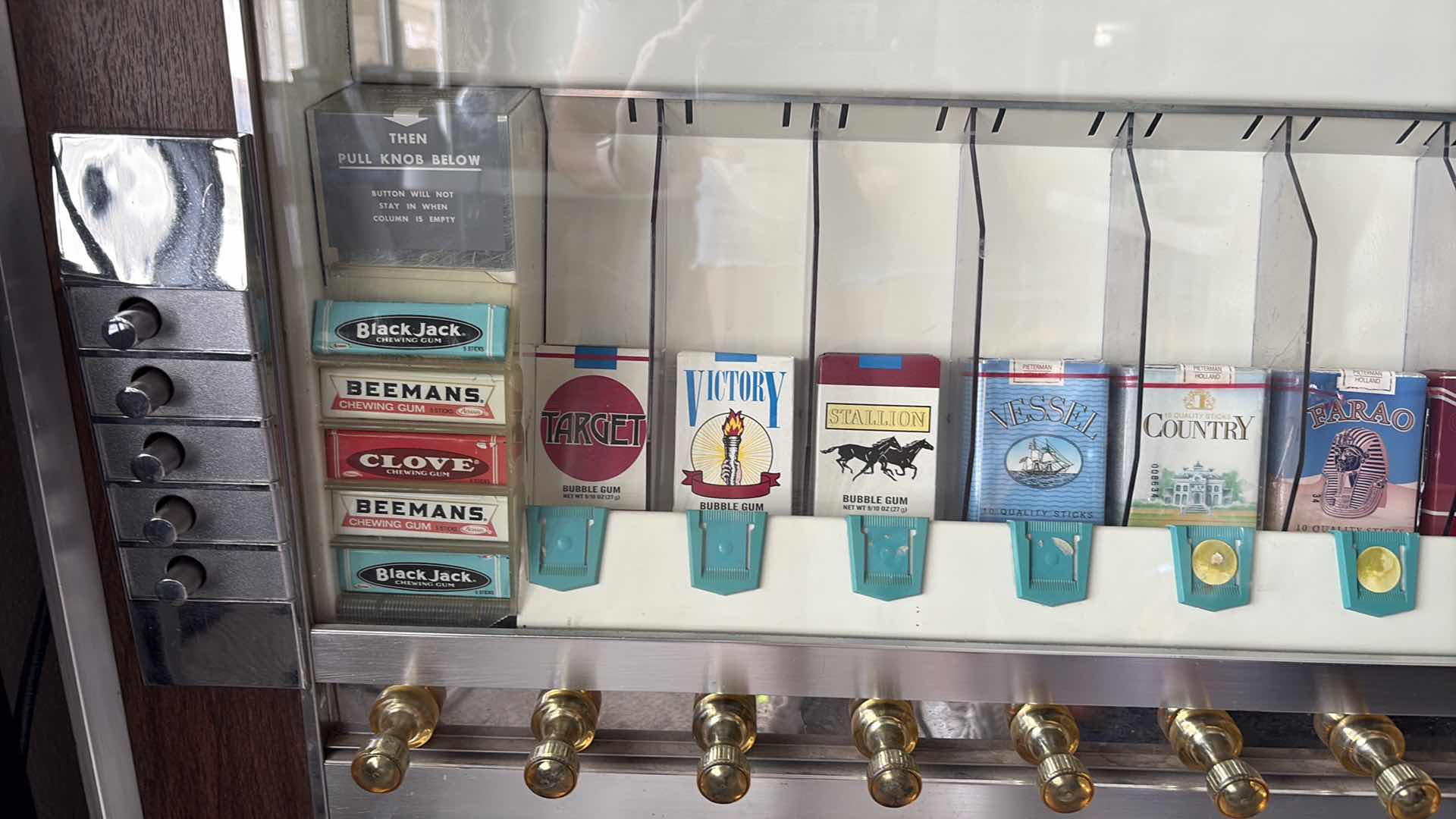 Photo 1 of VINTAGE CANDIES CIGARETTE AND CHEWING GUM VENDING MACHINE WITH KEY 35”X15”H54”