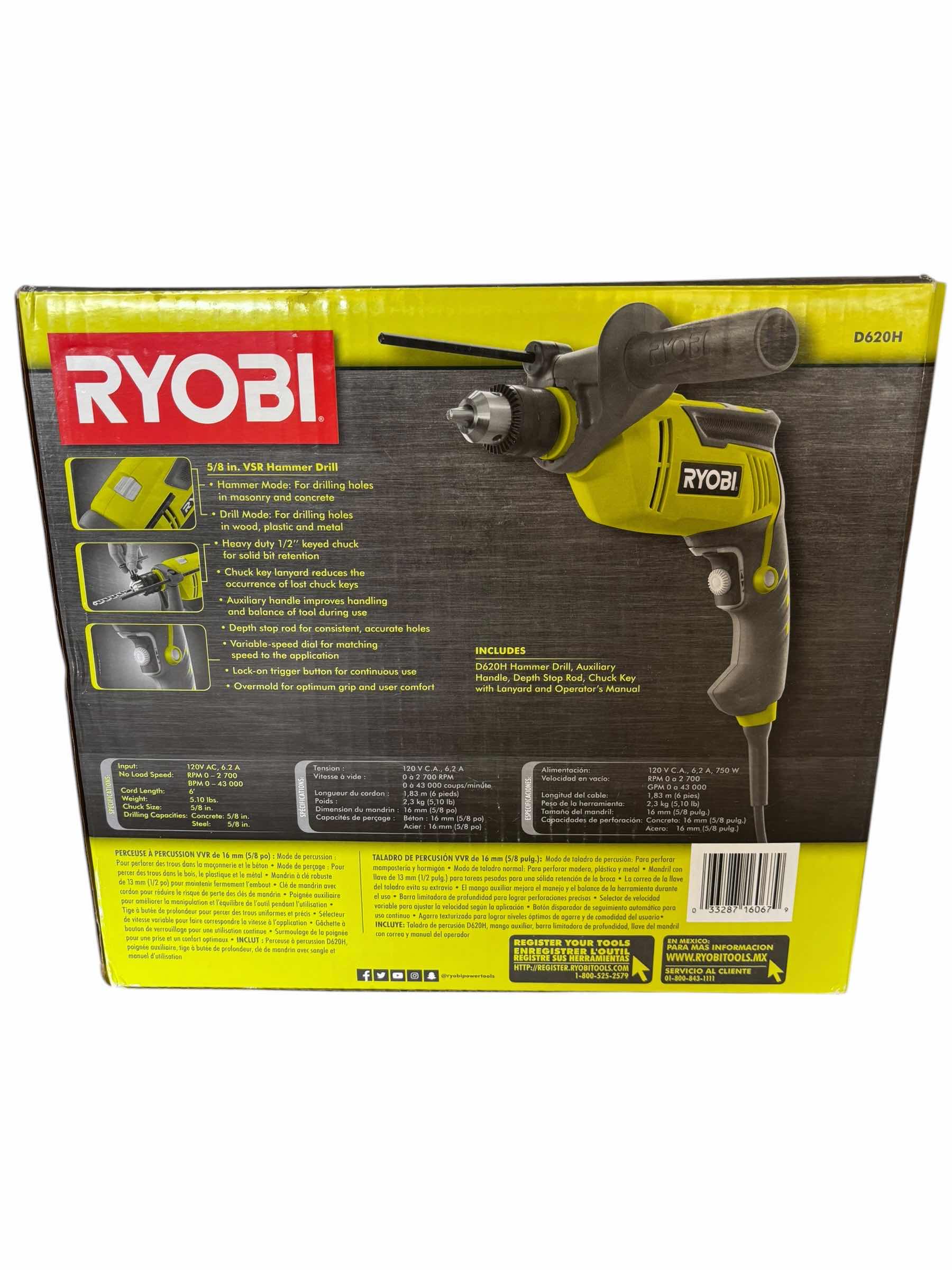Photo 1 of $80 NIB RYOBI HAMMER DRILL