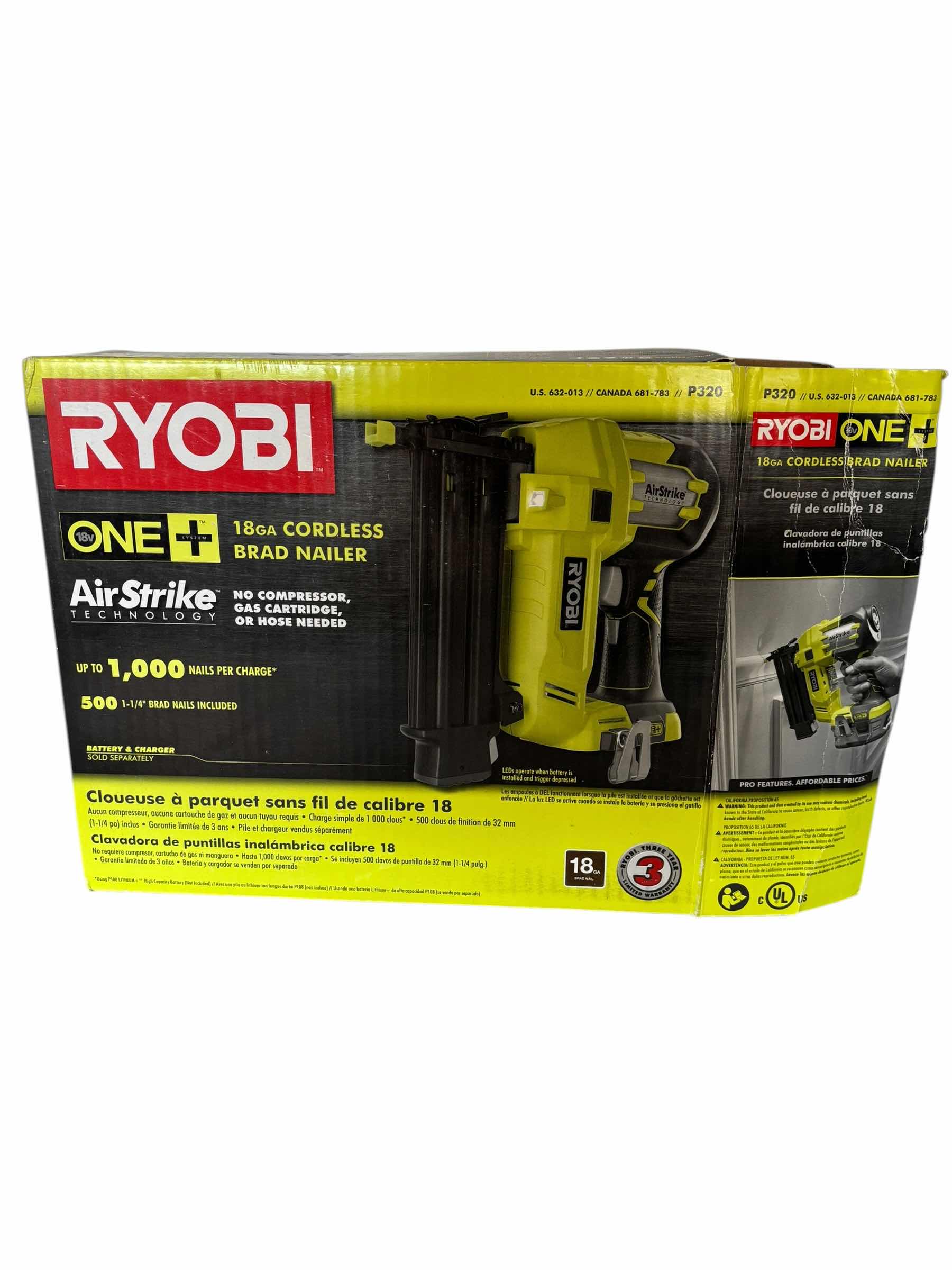 Photo 1 of $200 NIB RYOBI CORDLESS BRAD NAILER