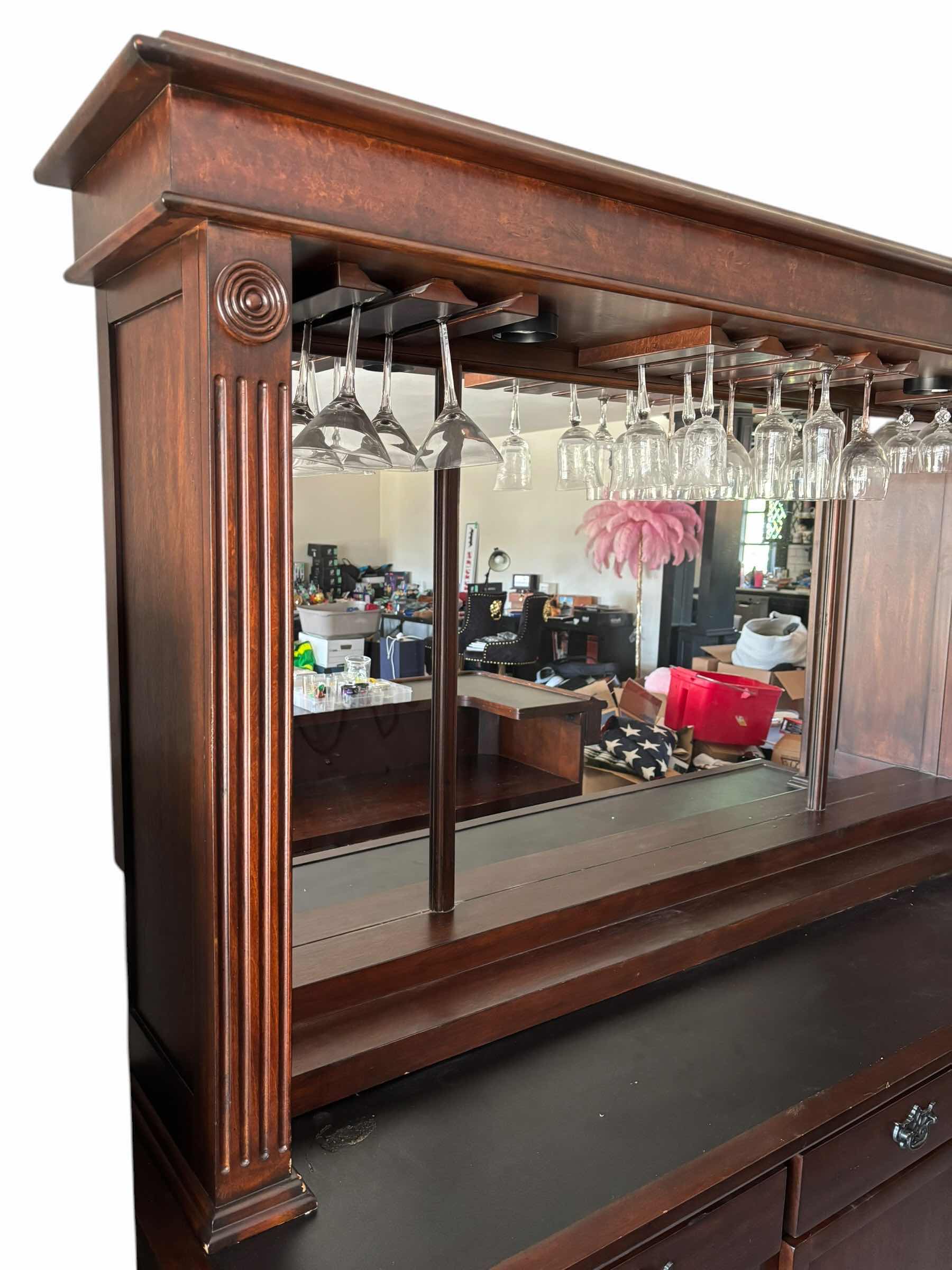 Photo 1 of ECI MONTICELLO MAHOGANY BACK BAR WITH HUTCH 78" X 25" H 80"
