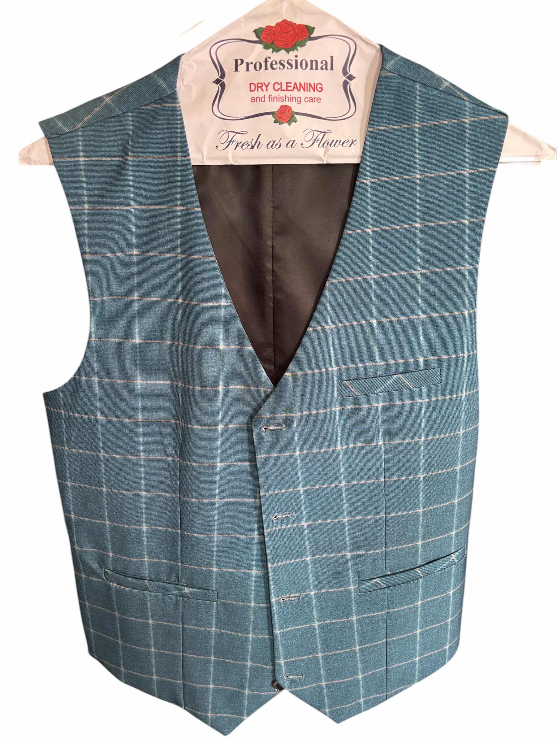 Photo 1 of PLAID SUIT WITH VEST, APPROXIMATELY SIZE M