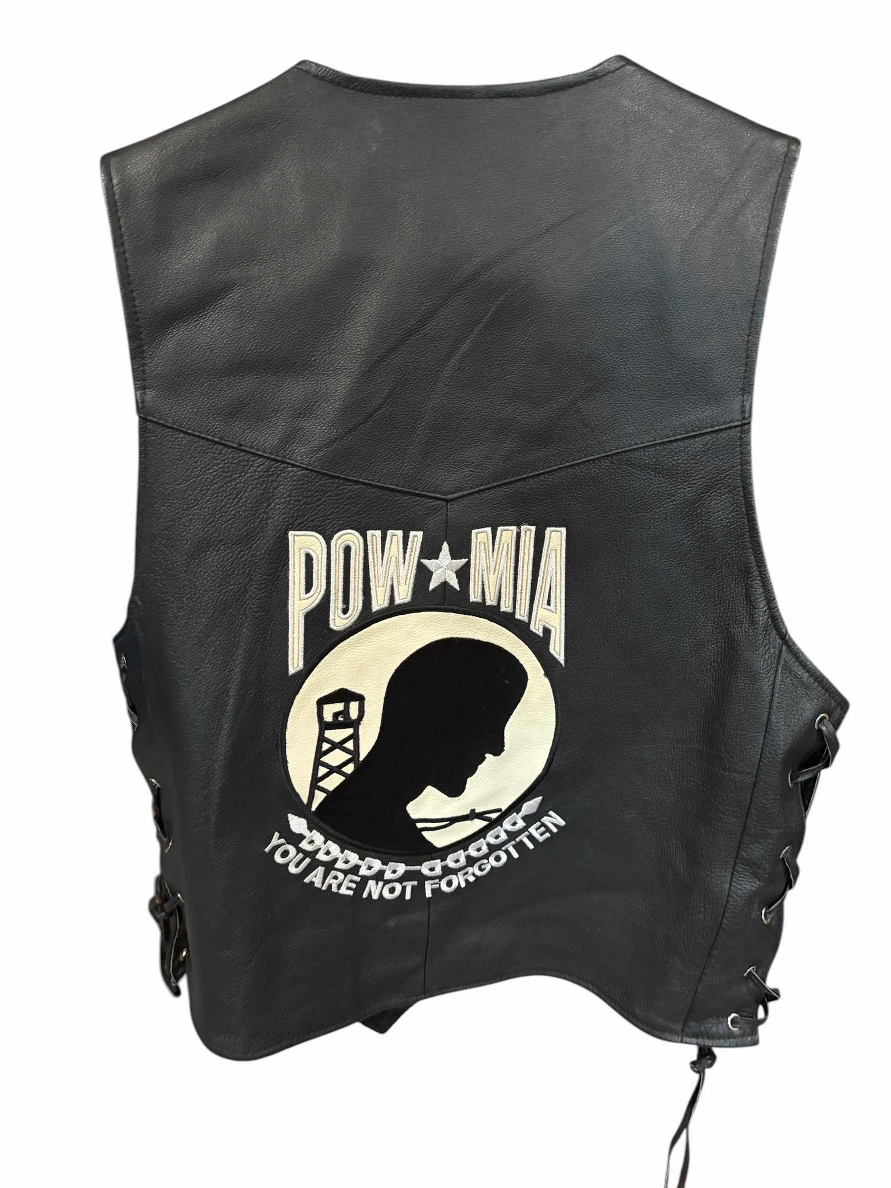 Photo 1 of BIKERS CLUB POW MIA MOTORCYCLE VEST SIZE XS