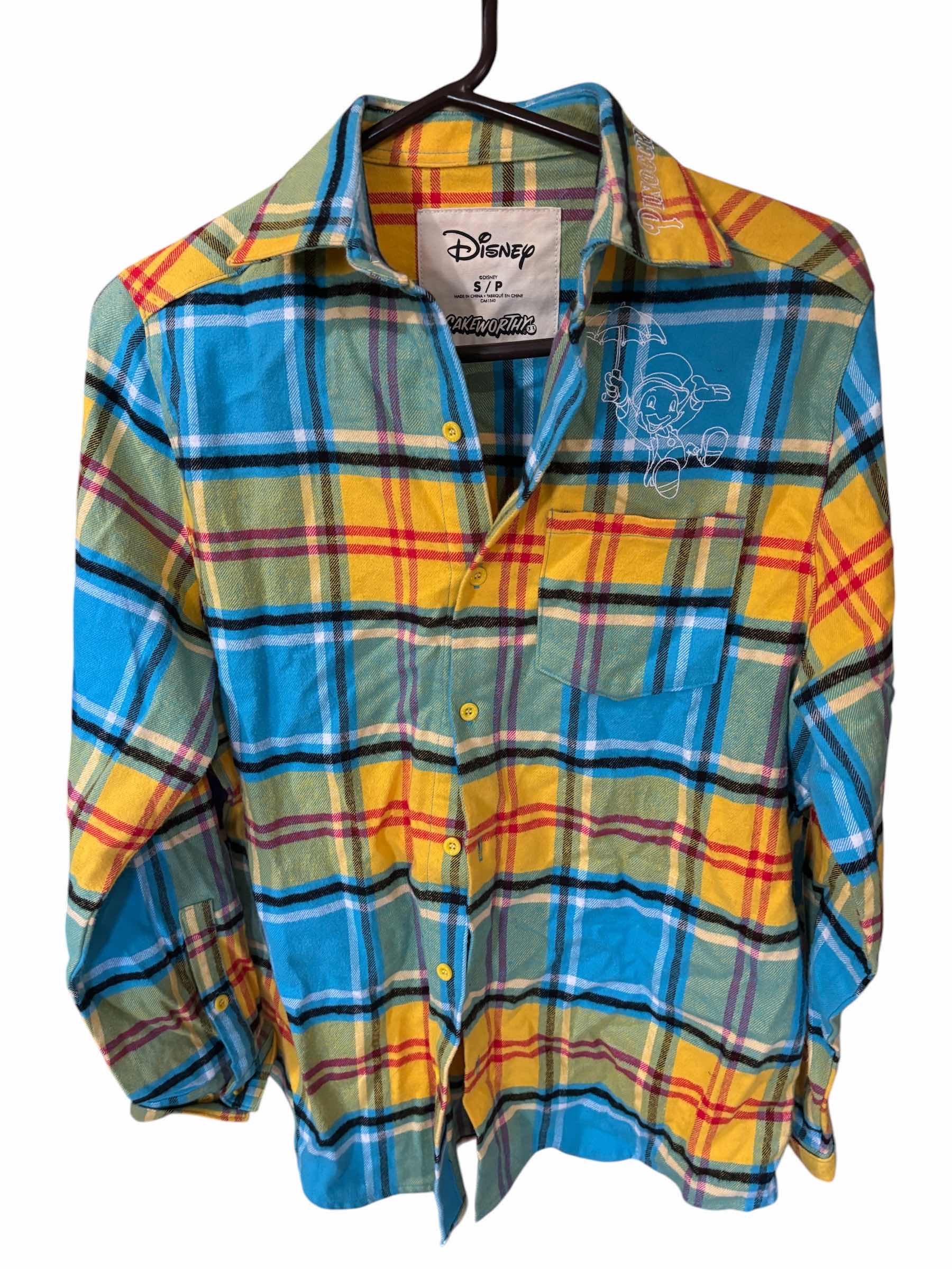 Photo 1 of $50 DISNEY CAKEWORTHY PINOCCHIO PLAID SHIRT SIZE S