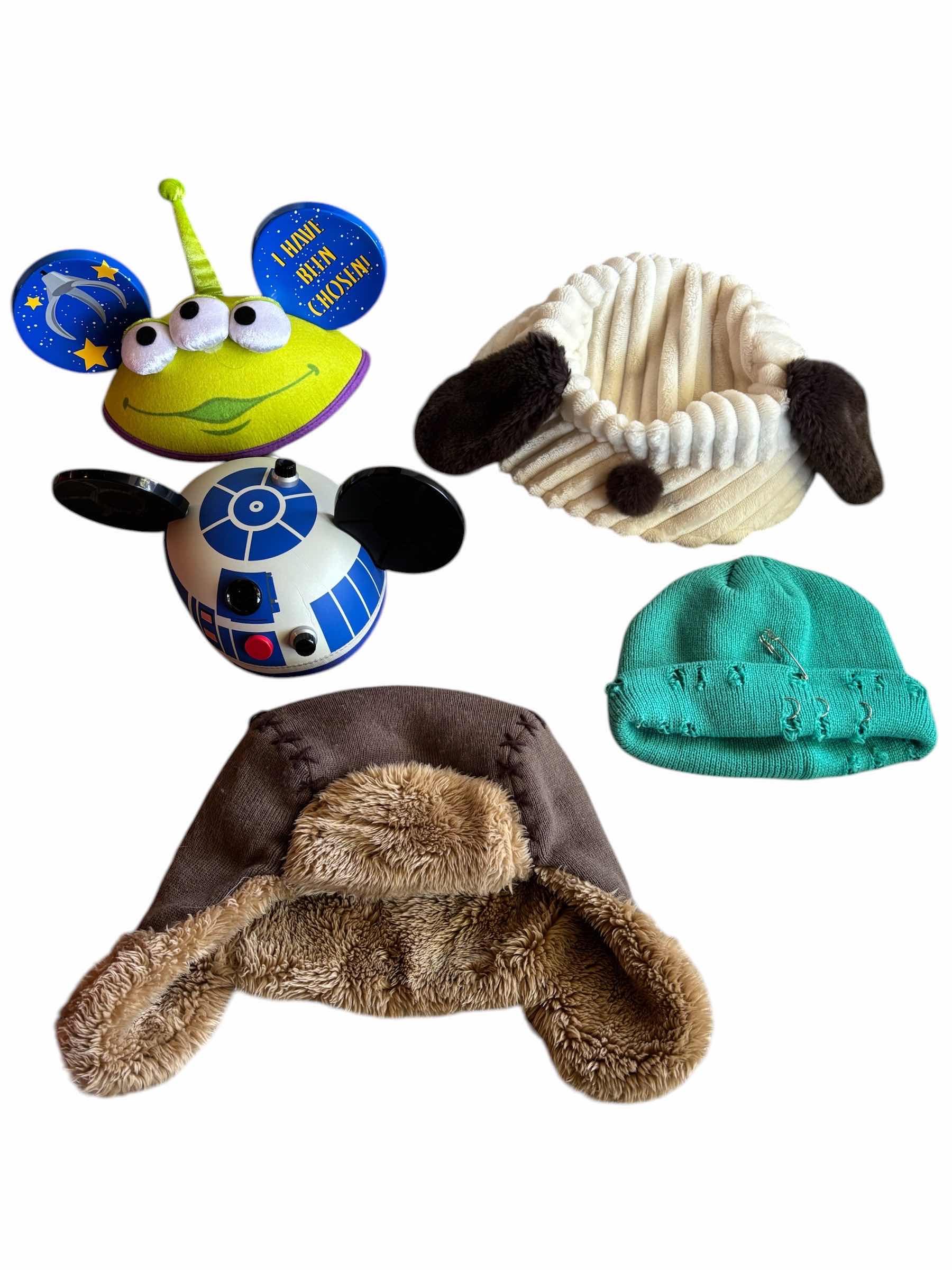 Photo 1 of BAG OF HATS, BEANIES, CHARACTER HATS & SCARVES
