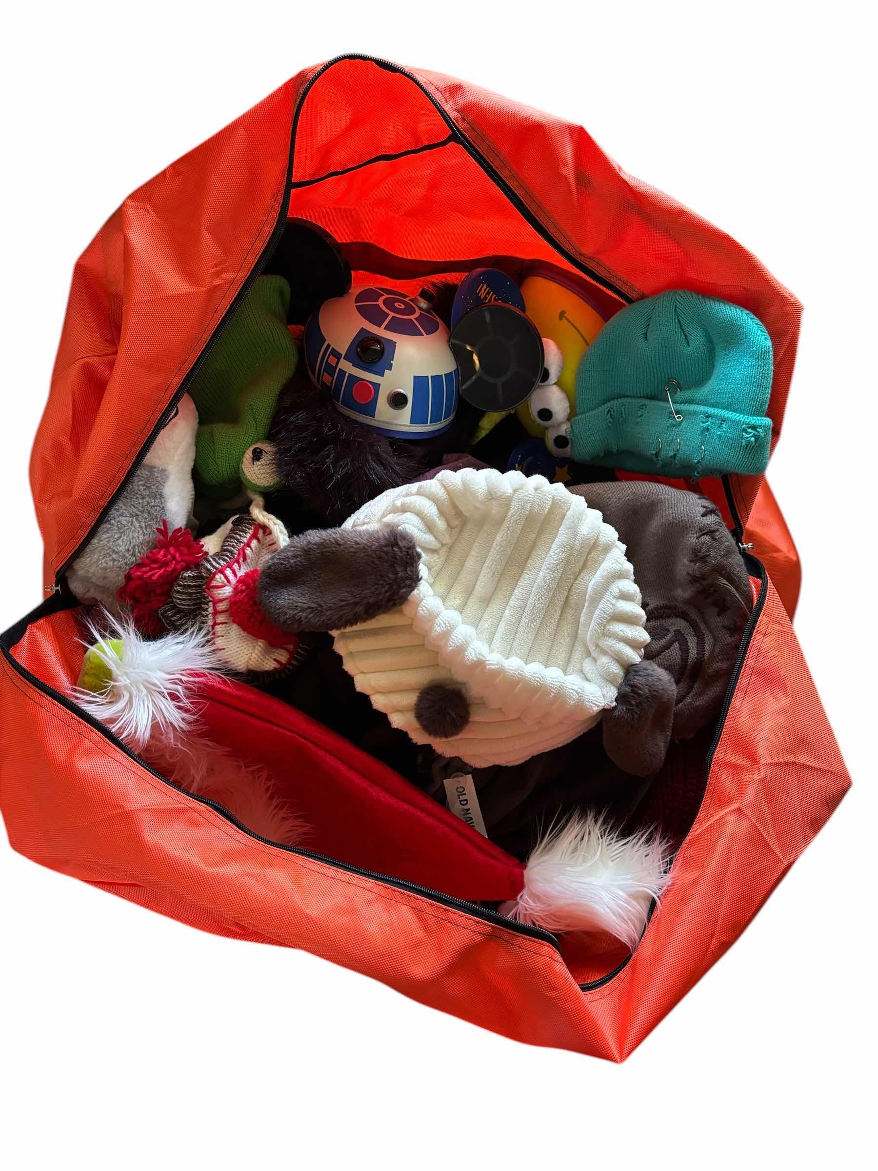 Photo 1 of BAG OF HATS, BEANIES, CHARACTER HATS & SCARVES