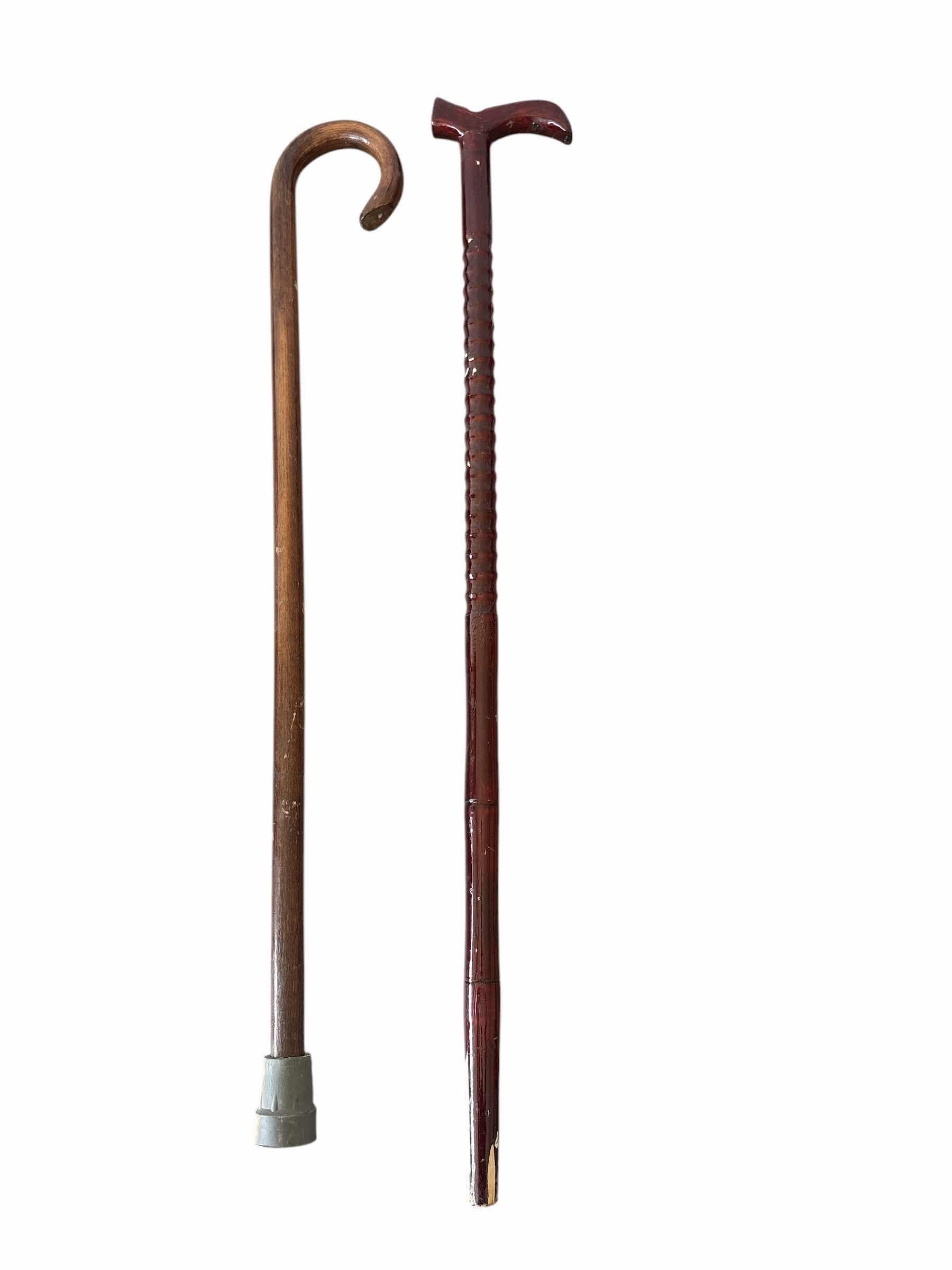 Photo 1 of (4)PCS WOOD WALKING CANES H35”