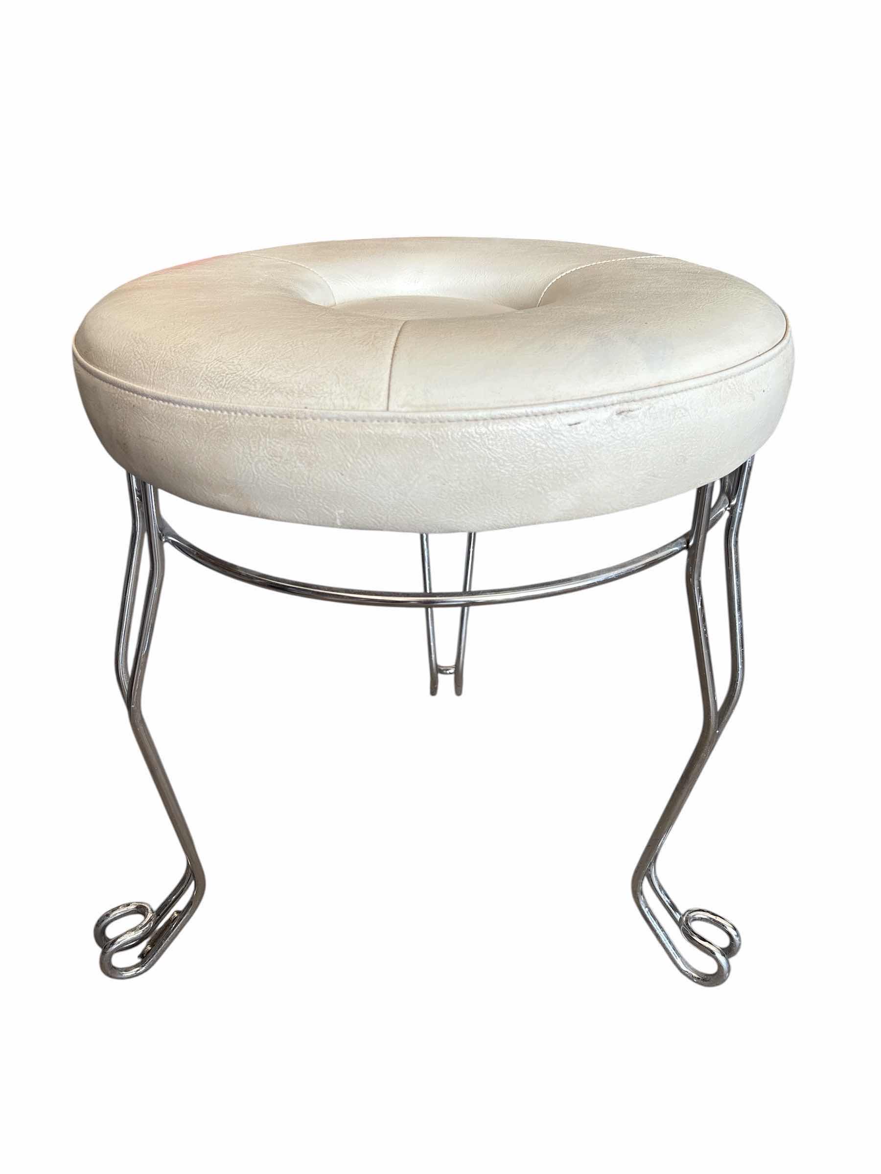 Photo 1 of CREAM VANITY STOOL H18.5”