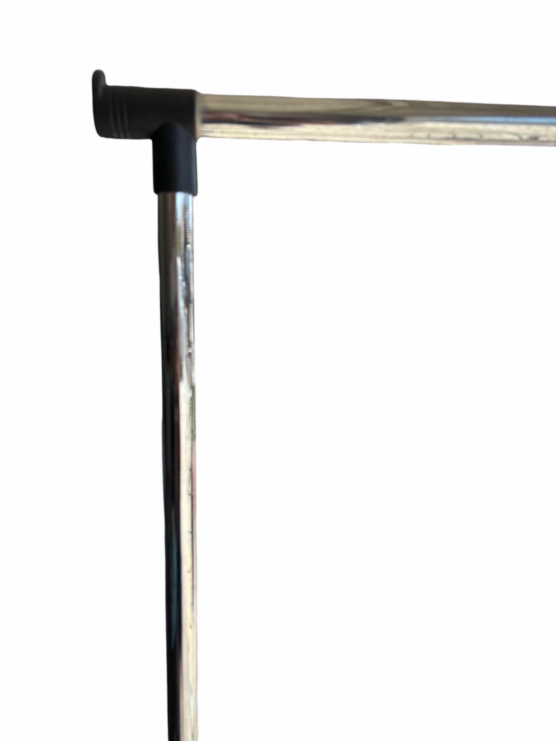 Photo 1 of PLASTIC ROLLING CLOTHING RACK W HANGERS H57”