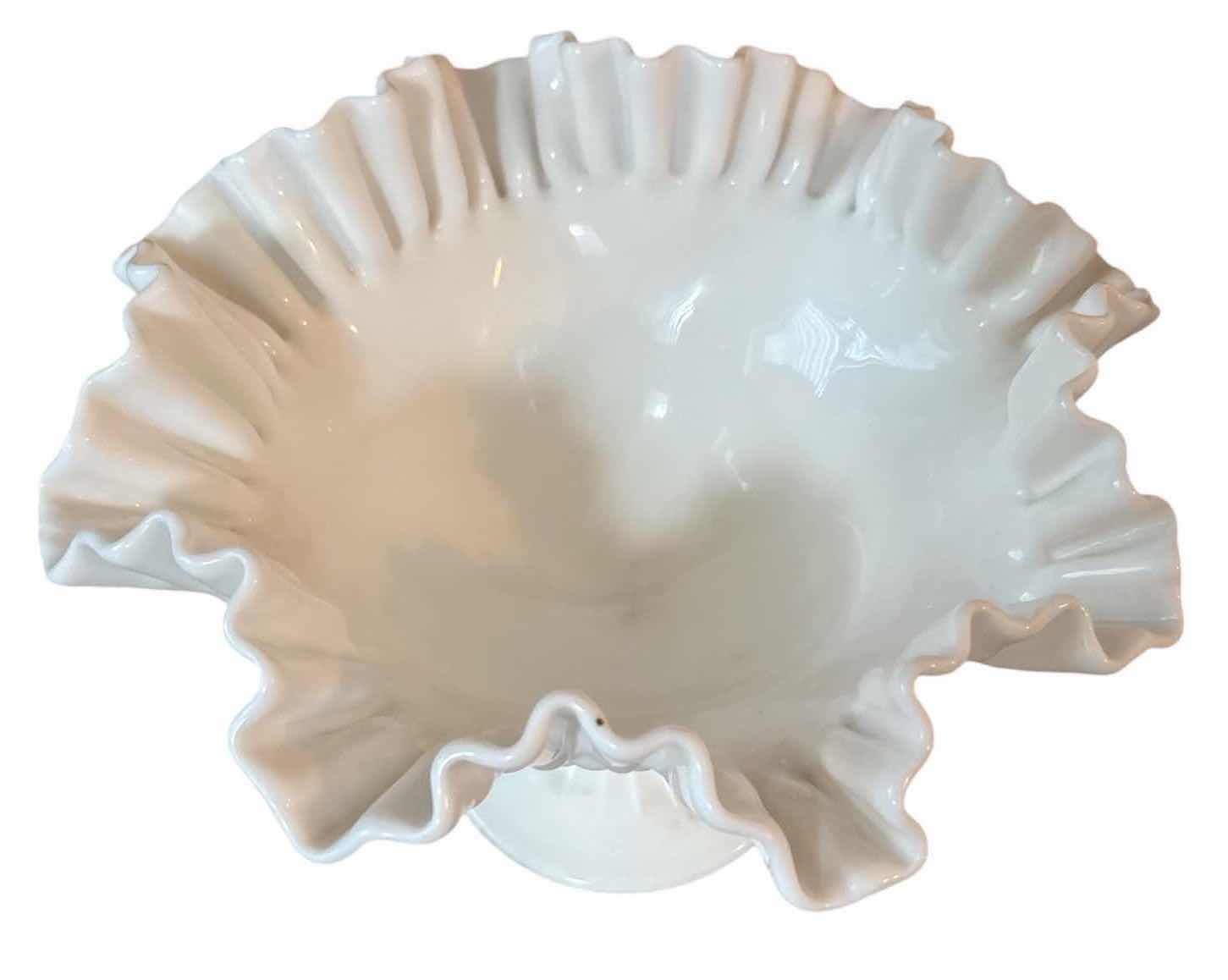 Photo 1 of (2)PCS MILK GLASS BOWL AND PITCHER H9”