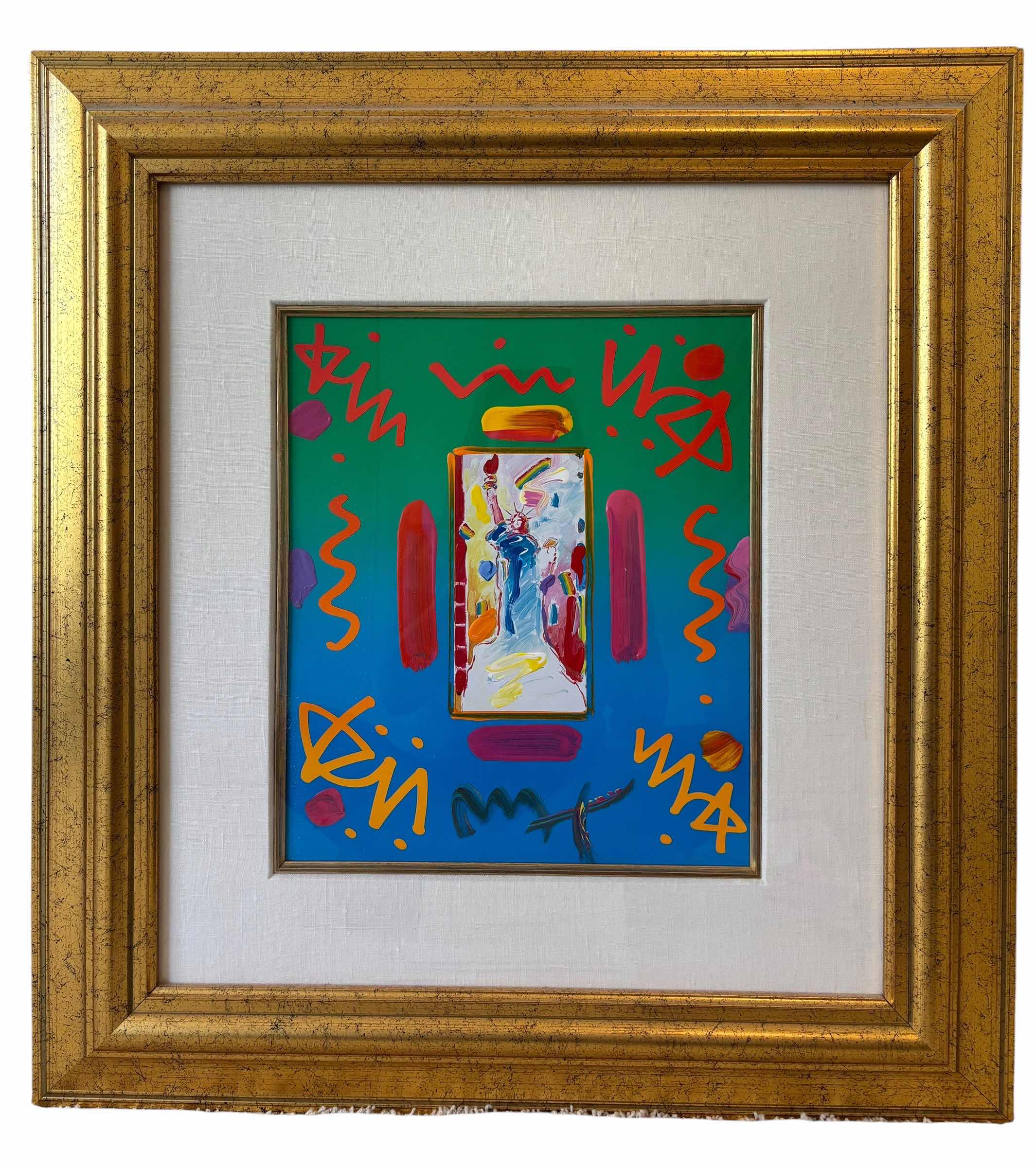 Photo 1 of STATUE OF LIBERTY COLLAGE BY PETER MAX 24” X H26” WITH ORIGINAL PURCHASE RECEIPT