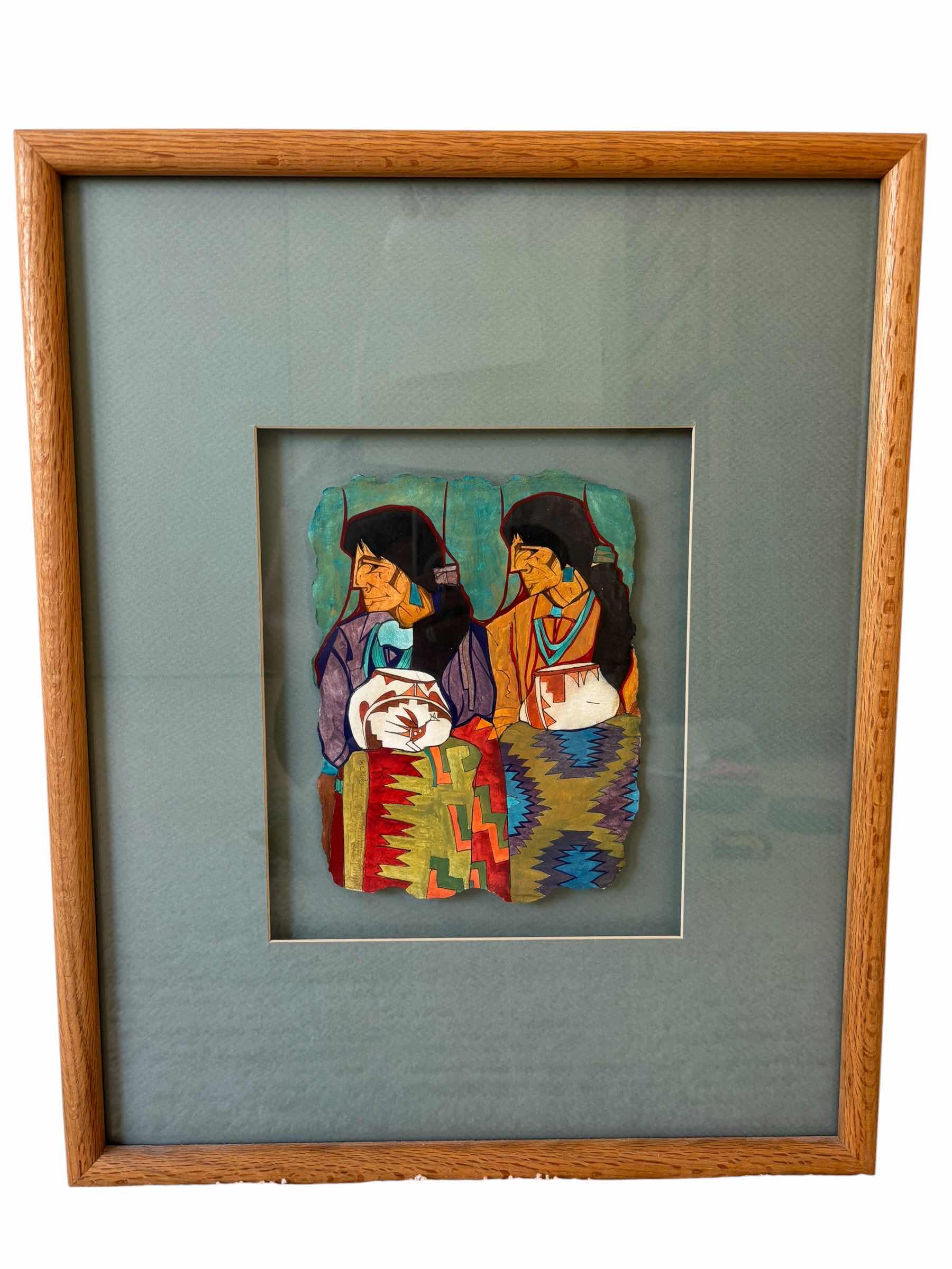 Photo 1 of MESTIZO SERIES: CUATRO ELEGANTES BY AMADO M PEÑA JR 17” X H21” OIL/ACRYLIC WITH ORIGINAL PURCHASE RECEIPT & APPRAISAL