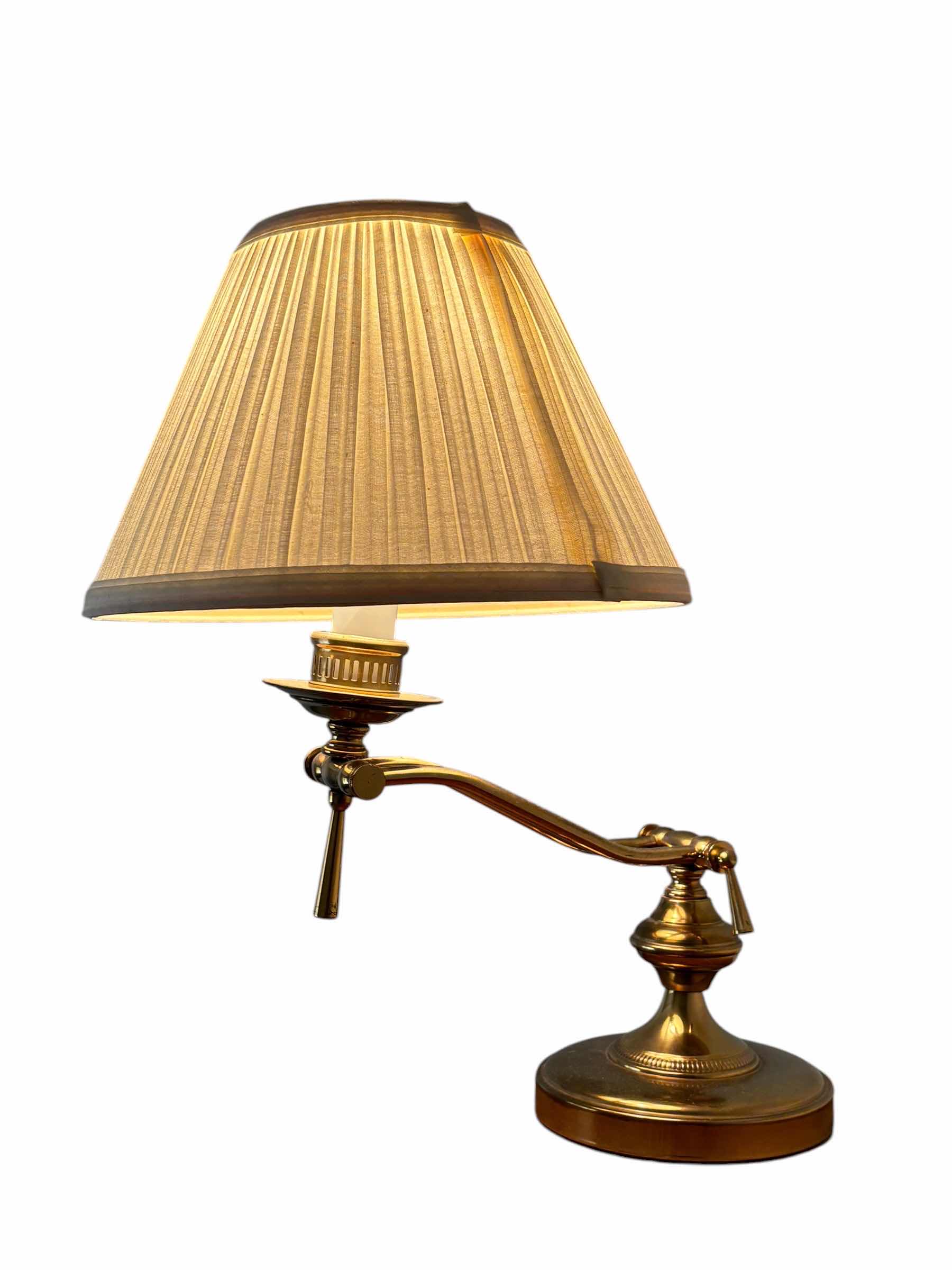 Photo 1 of VINTAGE BRASS SWING ARM TABLE LAMP WITH ADJUSTABLE ARTICULATING ARM
