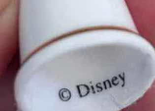 Photo 1 of (4)PCS VINTAGE DISNEY THIMBLES- MICKEY, DONALD DUCK, MINNIE, & JIMINY CRICKET W ORIGINAL RECEIPT H2.25”