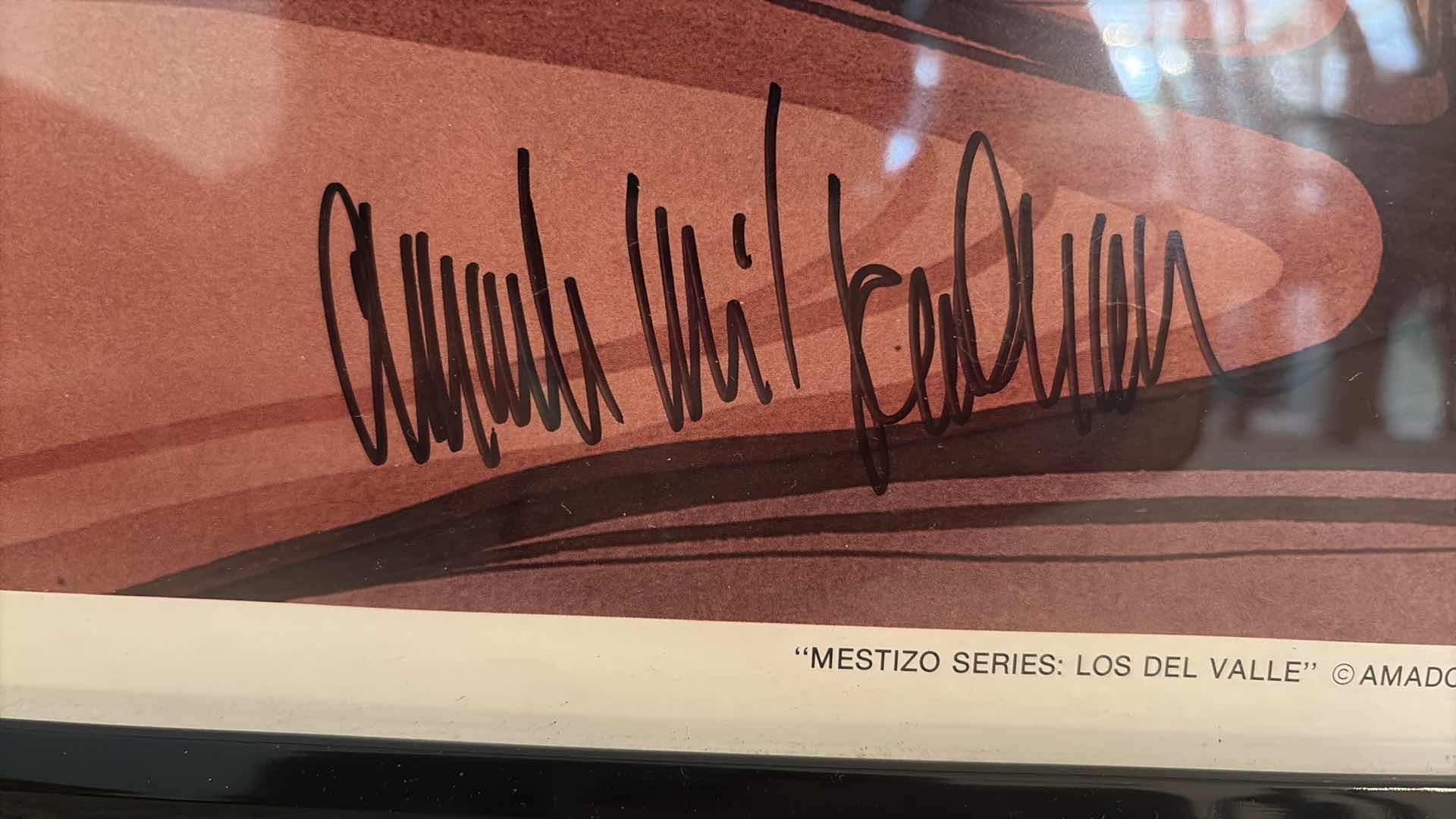 Photo 1 of FRAMED ARTWORK AMADO M. PEÑA JR. “LOS DEL VALLE” MESTIZO SERIES PRINT SIGNED 24.5”X19”