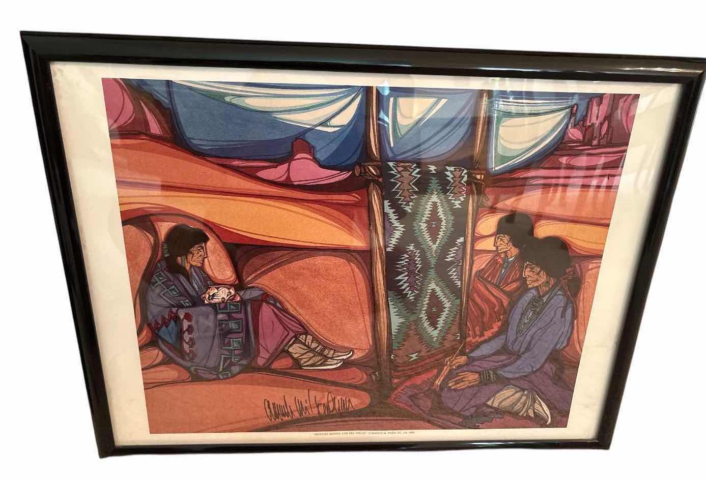 Photo 1 of FRAMED ARTWORK AMADO M. PEÑA JR. “LOS DEL VALLE” MESTIZO SERIES PRINT SIGNED 24.5”X19”