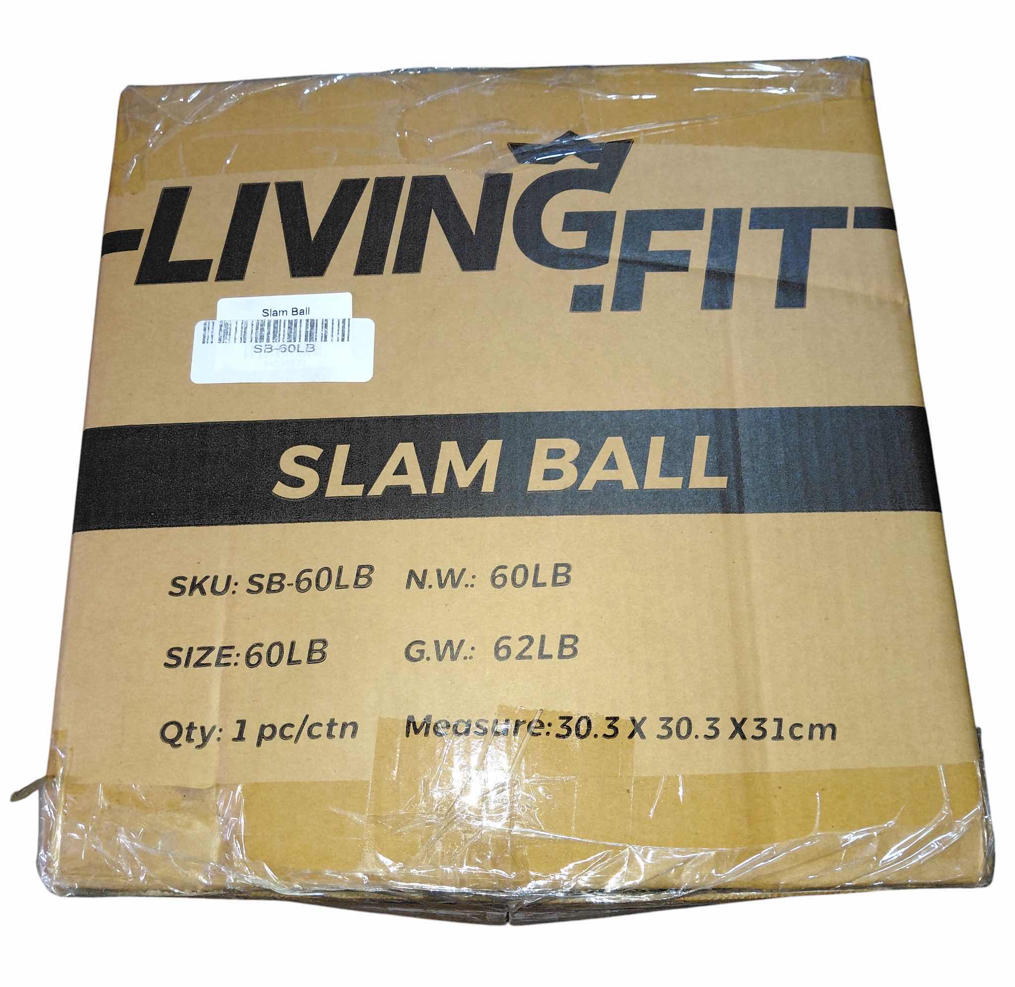 Photo 1 of NEW IN BOX 90LB BLACK WORKOUT SLAM BALL FROM LIVING FIT