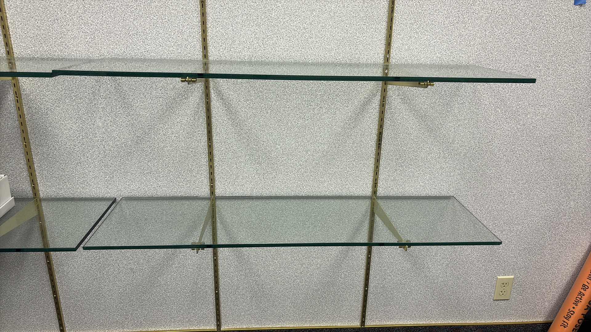 Photo 1 of 2- GLASS SHELVES  48” X 14.5” X 0.50”H 
1 - GLASS SHELVES 42”X 14.5”X 0.50”H