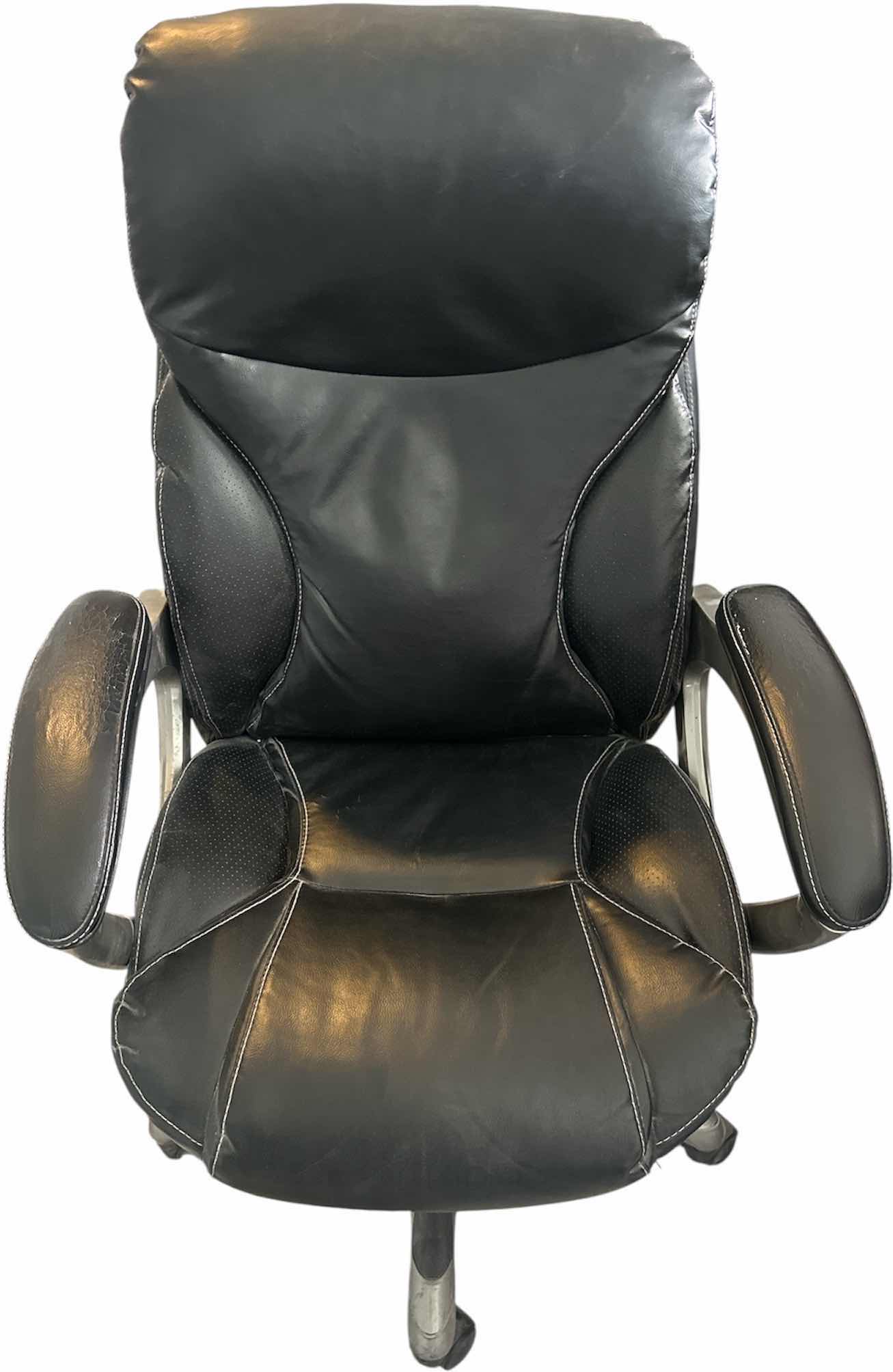 Photo 1 of BLACK LEATHER EXECUTIVE STYLE OFFICE CHAIR
26” X 24” X H 41”
