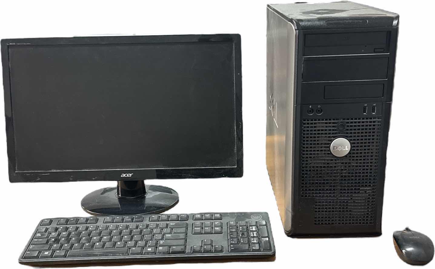 Photo 1 of DELL DESKTOP COMPUTER, KEYBOARD, MOUSE, AND ACER 20”MONITOR