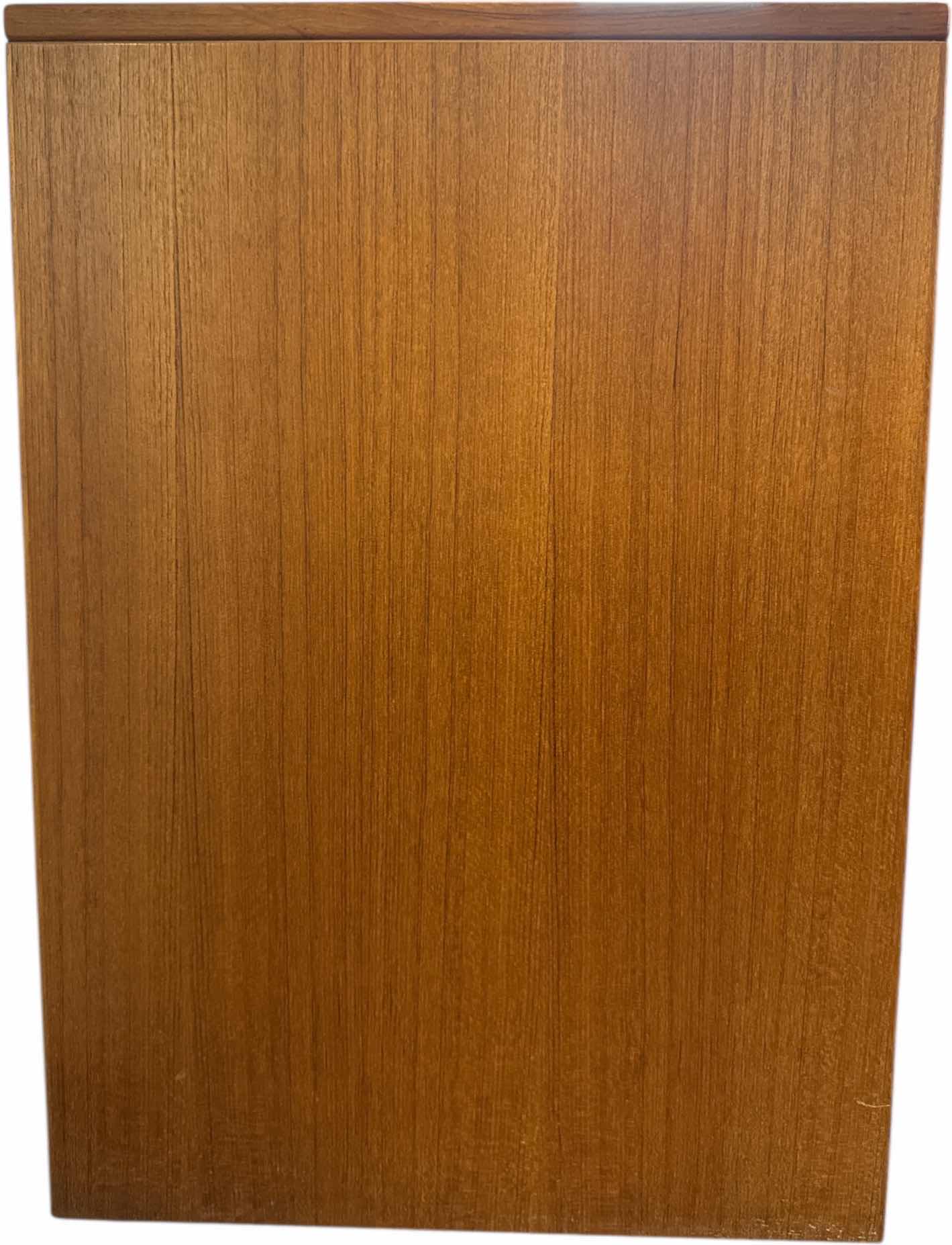 Photo 1 of 3 DRAWER TEAKWOOD FILING CABINET WITH LOCK AND KEY
18.5” X 19” X H27”