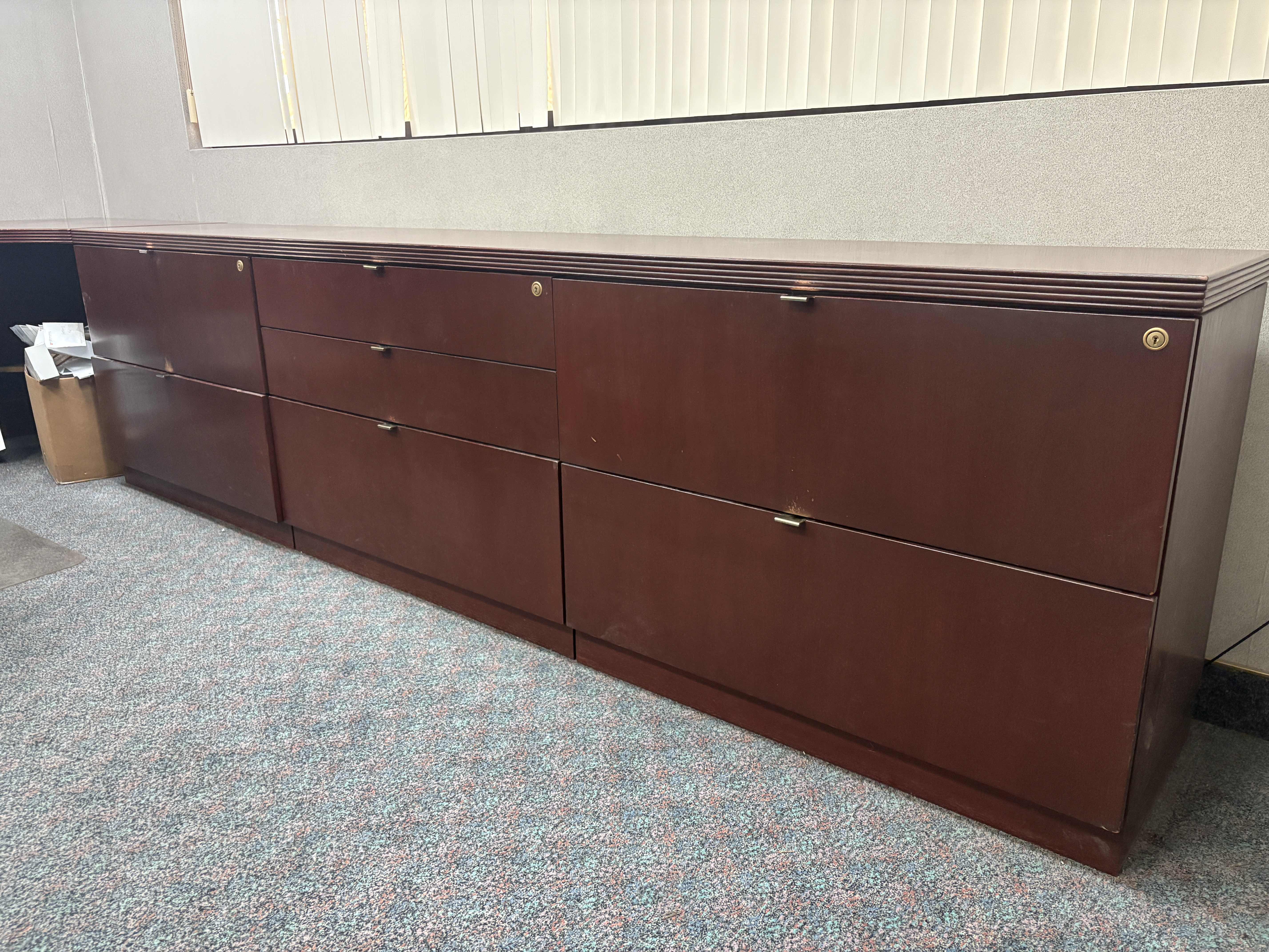 Photo 1 of 7 DRAWER HARDWOOD FILE CABINET 108”X 18”X 29”H