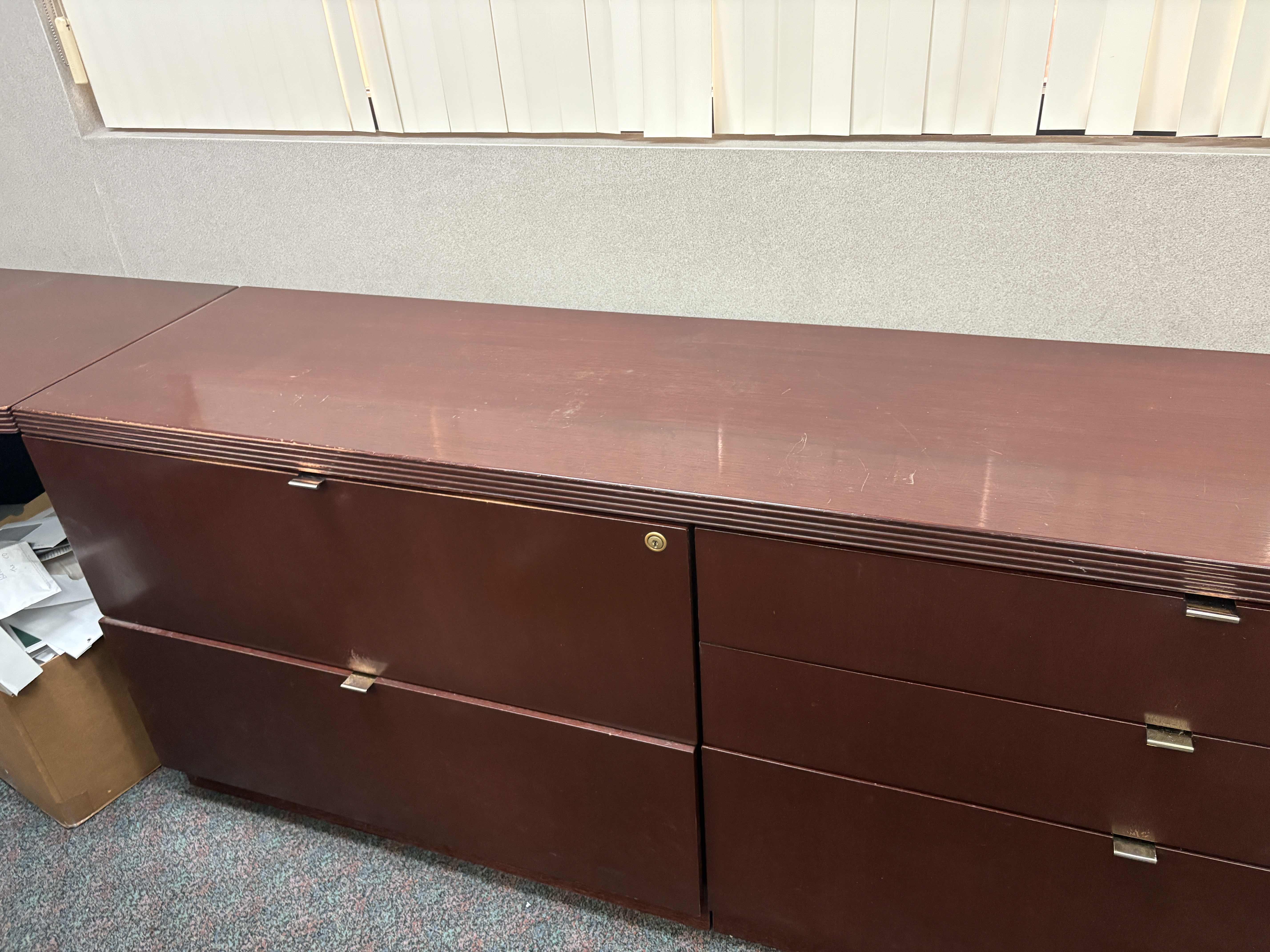 Photo 1 of 7 DRAWER HARDWOOD FILE CABINET 108”X 18”X 29”H