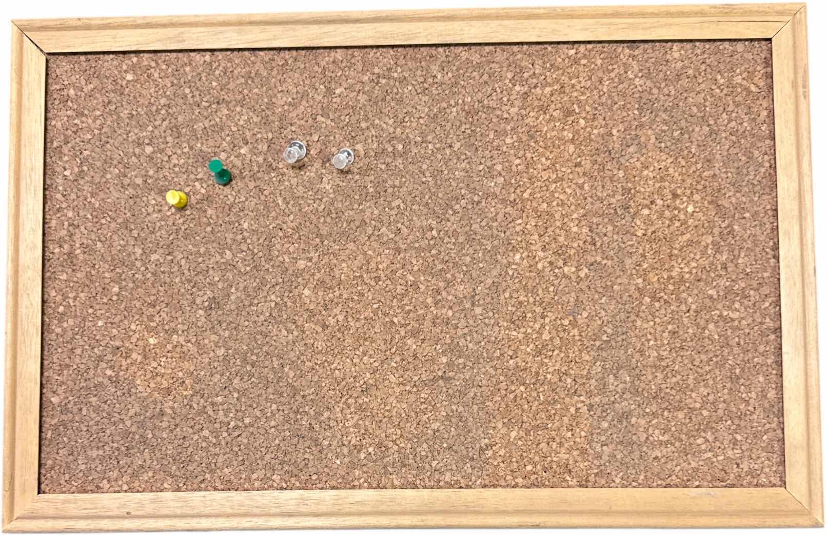 Photo 1 of 2-BULLETIN BOARD CORK BOARD WITH ALUMINUM FRAME, AND WOOD FRAME
W36” X L24” AND SMALLER