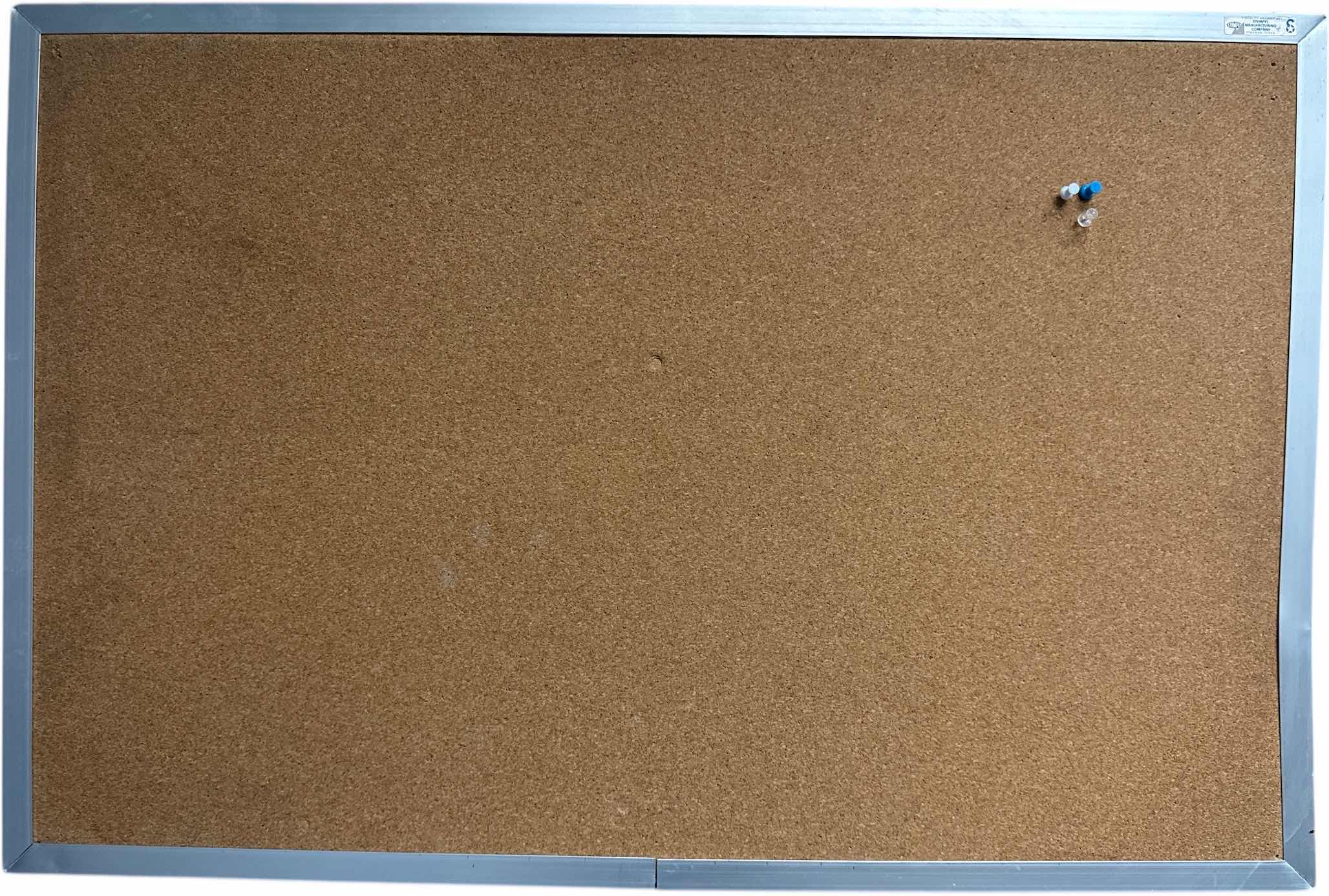 Photo 1 of 2-BULLETIN BOARD CORK BOARD WITH ALUMINUM FRAME, AND WOOD FRAME
W36” X L24” AND SMALLER