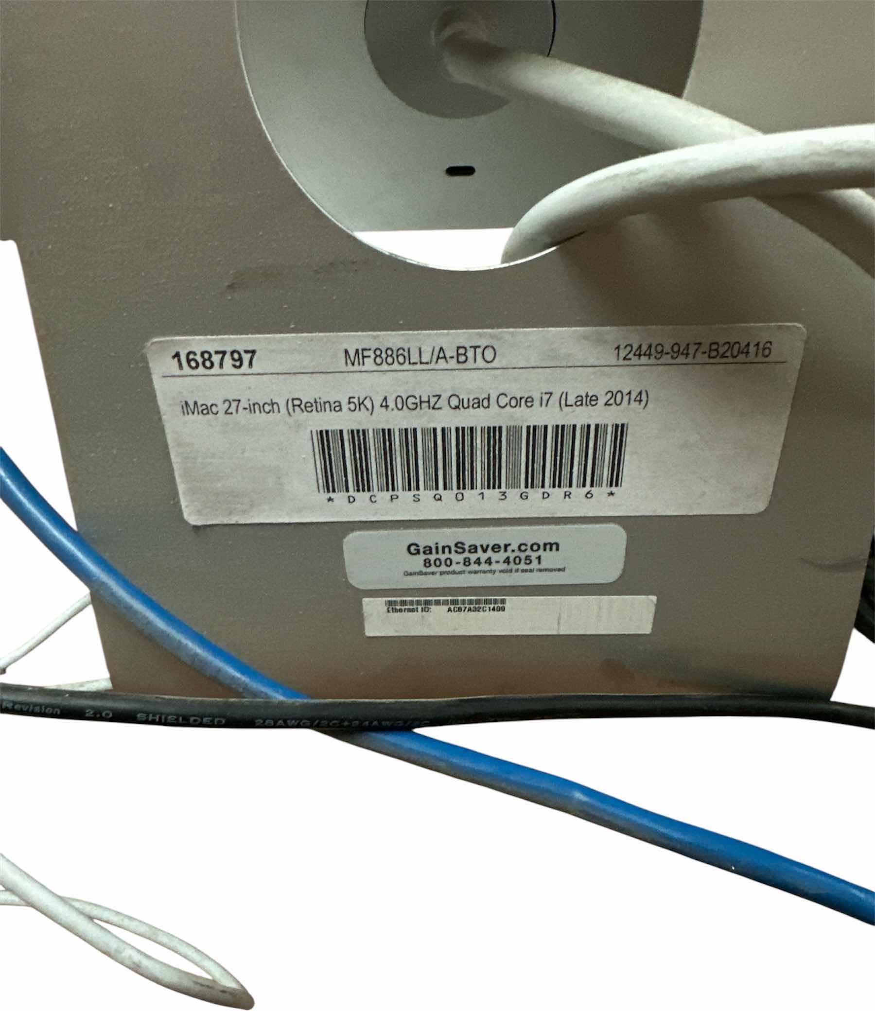 Photo 3 of APPLE IMAC 27-INCH (RETINA 5K) 4.0GHZ QUAD CORE I7 FROM 2014
25.5” X 8” X 18”H