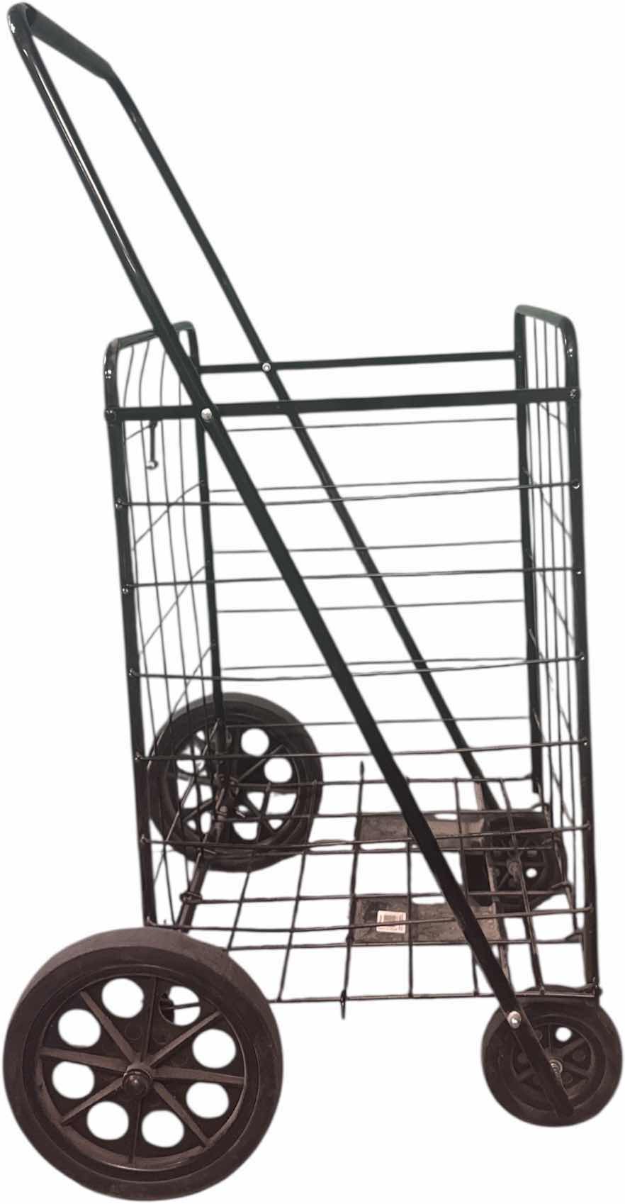 Photo 2 of BLACK METAL FOLDABLE SHOPPING CART
18” X 14” X H40”