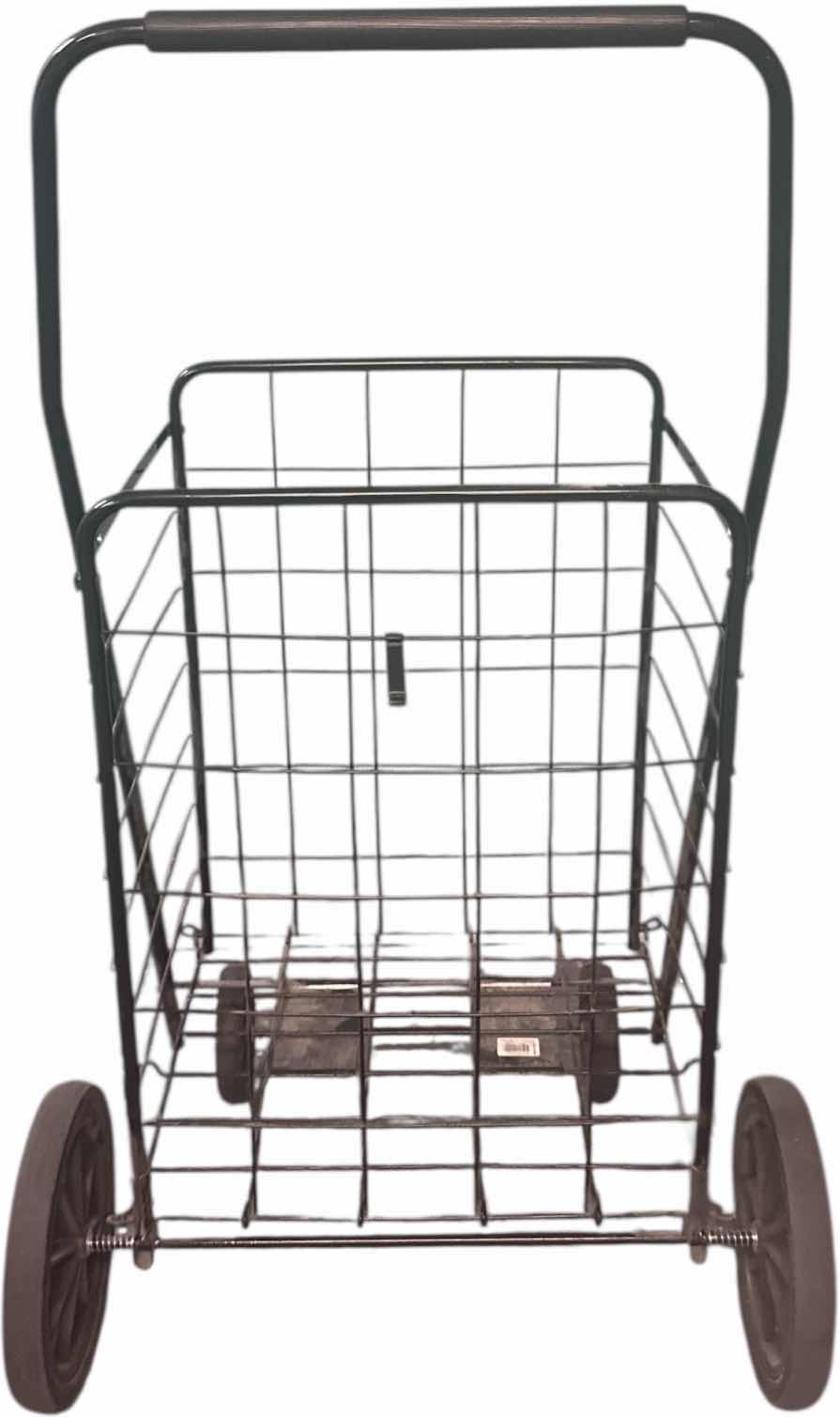 Photo 1 of BLACK METAL FOLDABLE SHOPPING CART
18” X 14” X H40”