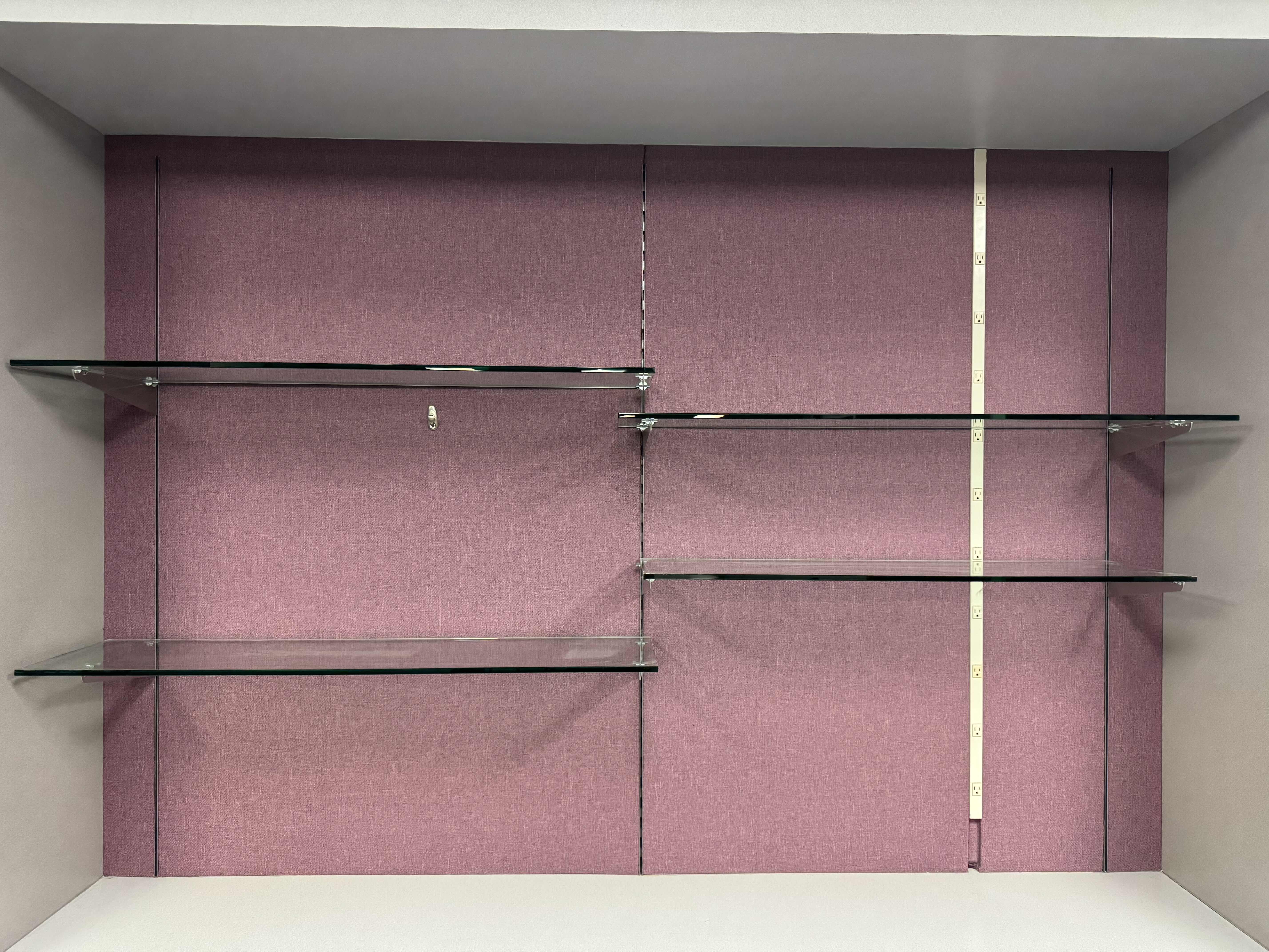 Photo 1 of 4- GLASS SHELVES WITH METAL BRACKET HOLDERS 
2-54” X 14” X H0.05”
2-48” X 14” X H0.05