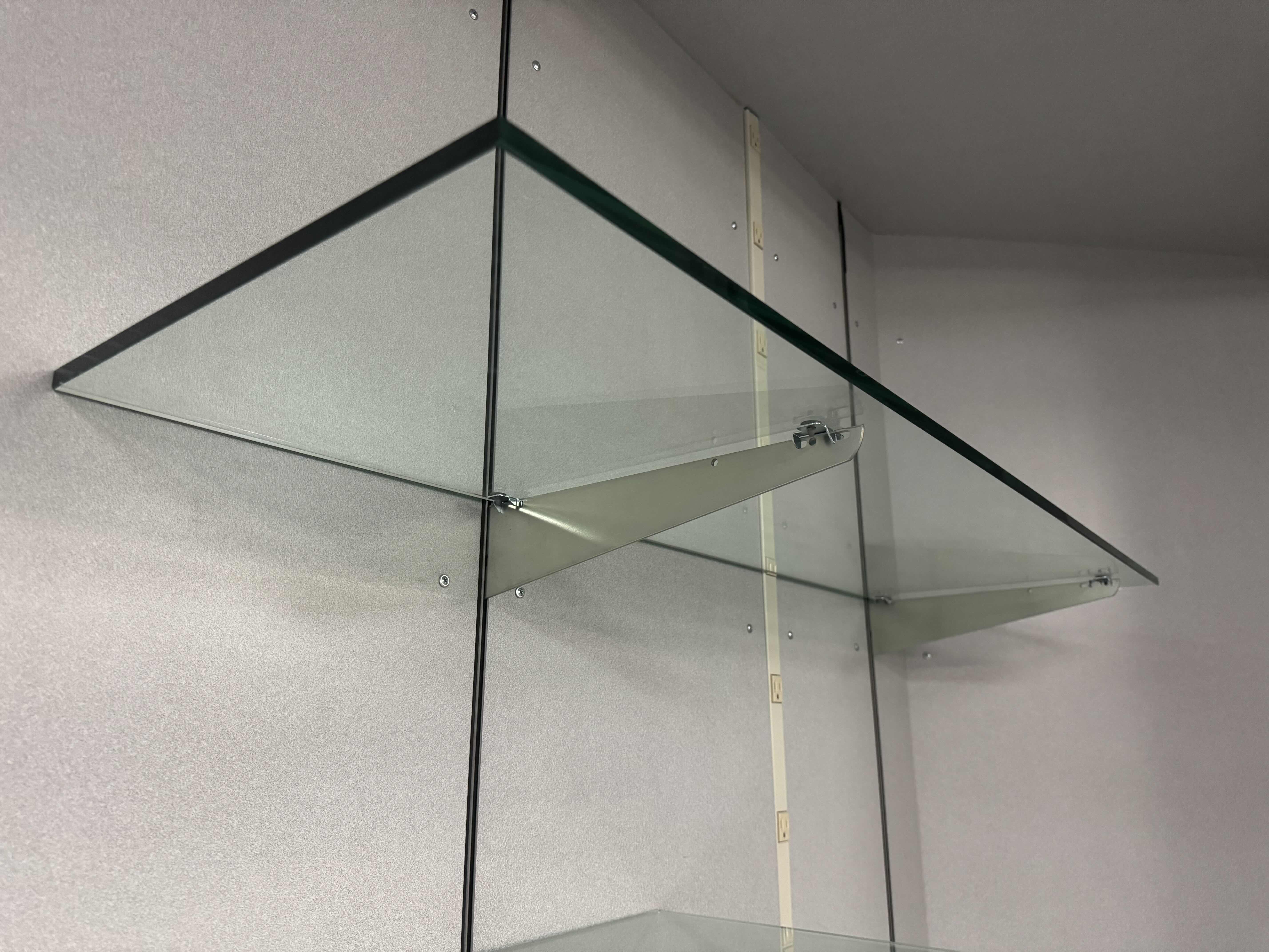 Photo 1 of 3-GLASS SHELVES WITH METAL BRACKET HOLDERS 
2- 48” X 14” X H0.5”
1- 45” X 14” X H0.5”