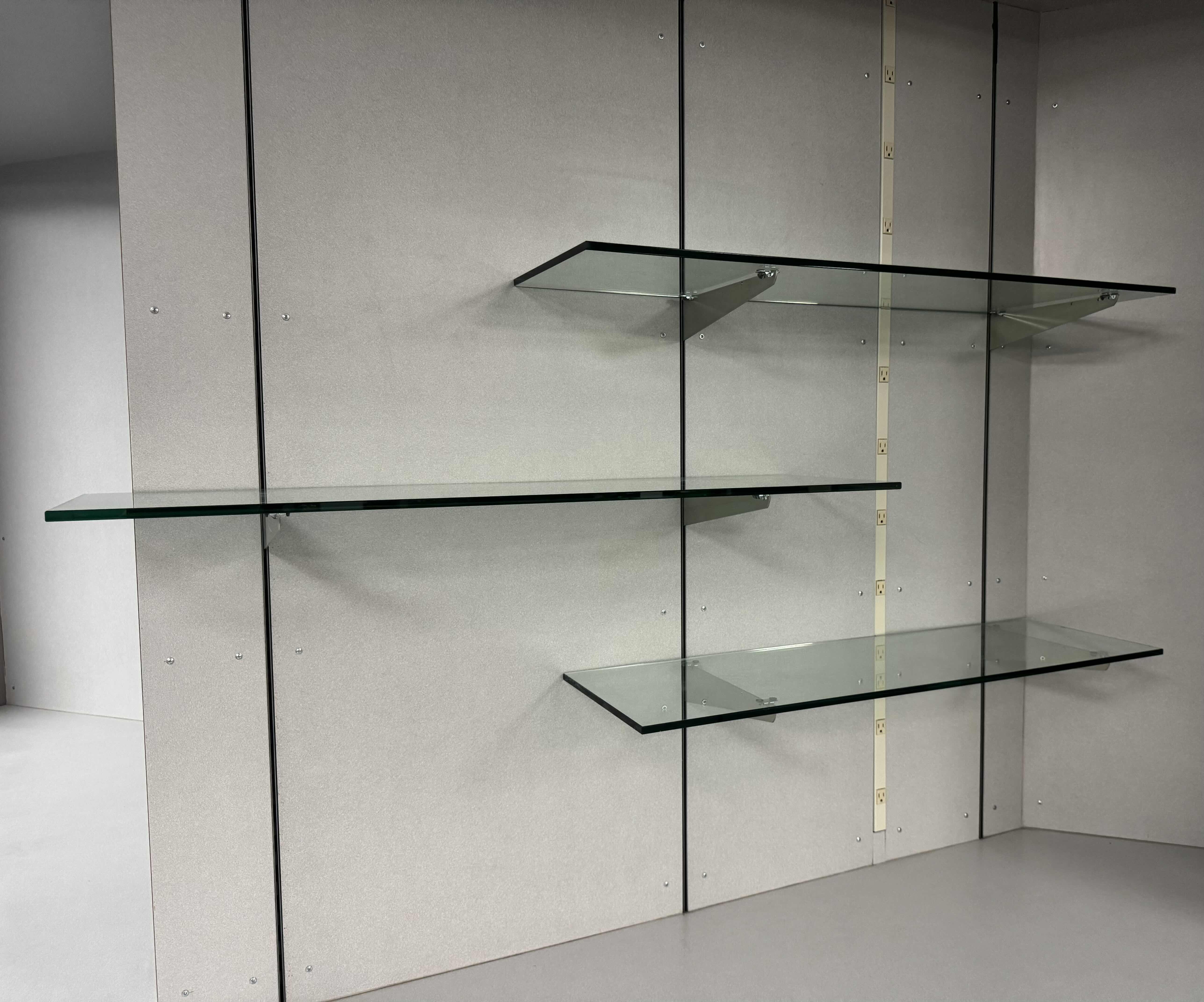 Photo 1 of 3-GLASS SHELVES WITH METAL BRACKET HOLDERS 
2- 48” X 14” X H0.5”
1- 45” X 14” X H0.5”