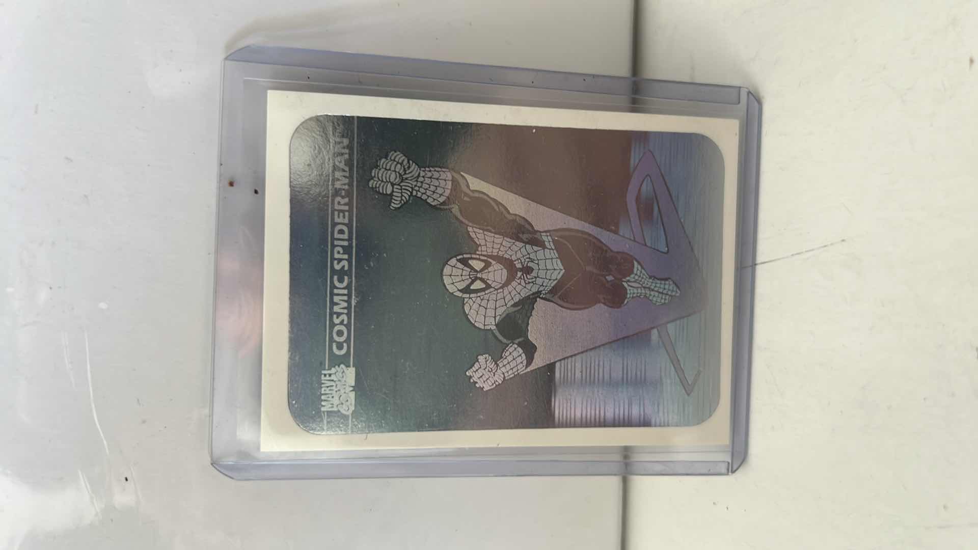 Photo 1 of 1990 AMPEL MARVEL UNIVERSE HOLOGRAM CARD COSMIC SPIDER-MAN
