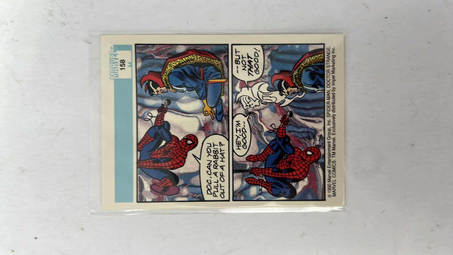 Photo 1 of 1990 IMPEL MARVEL UNIVERSE SPIDER-MAN PRESENTS DOCTOR STRANGE CARD 158