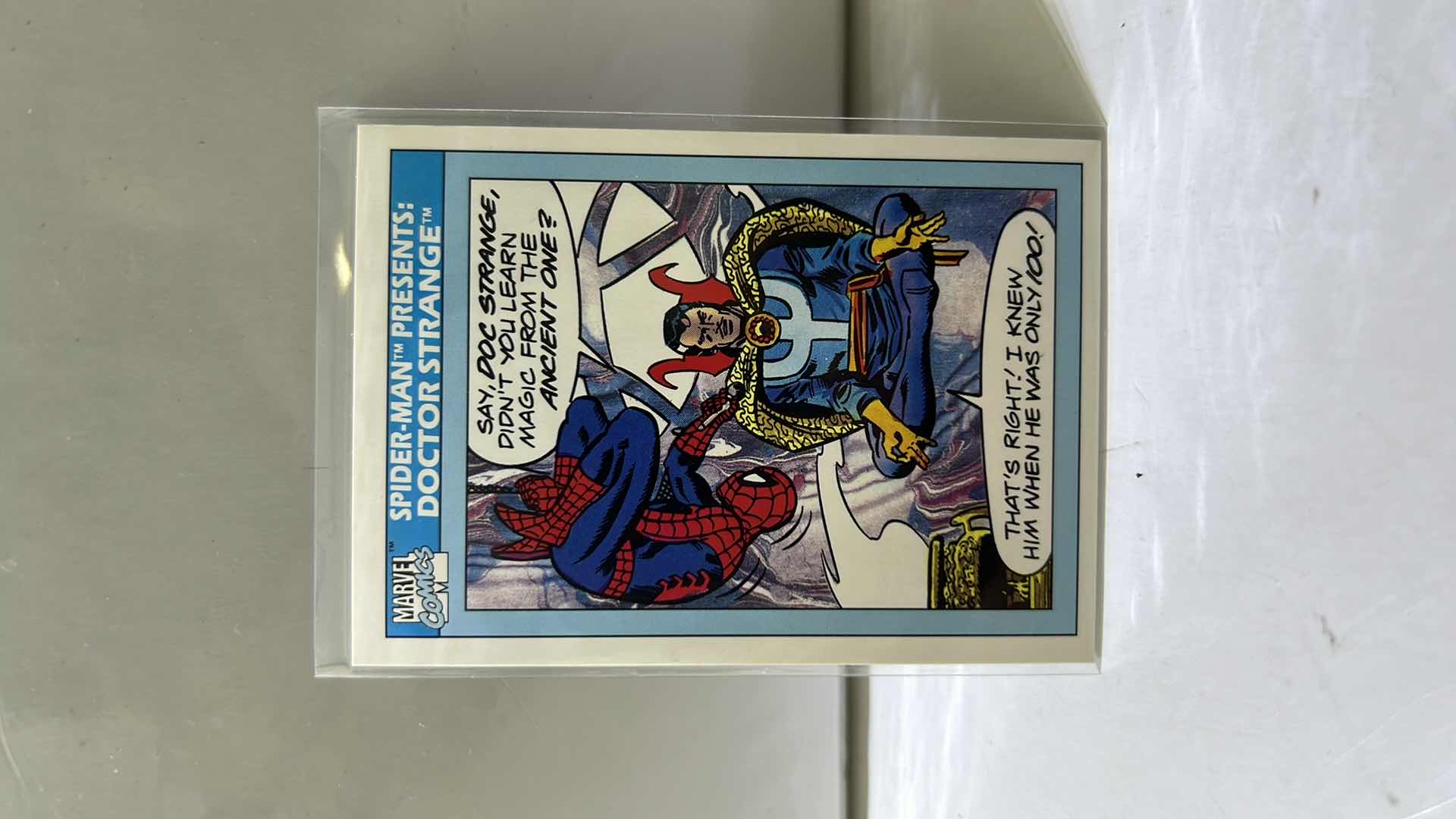 Photo 1 of 1990 IMPEL MARVEL UNIVERSE SPIDER-MAN PRESENTS DOCTOR STRANGE CARD 158