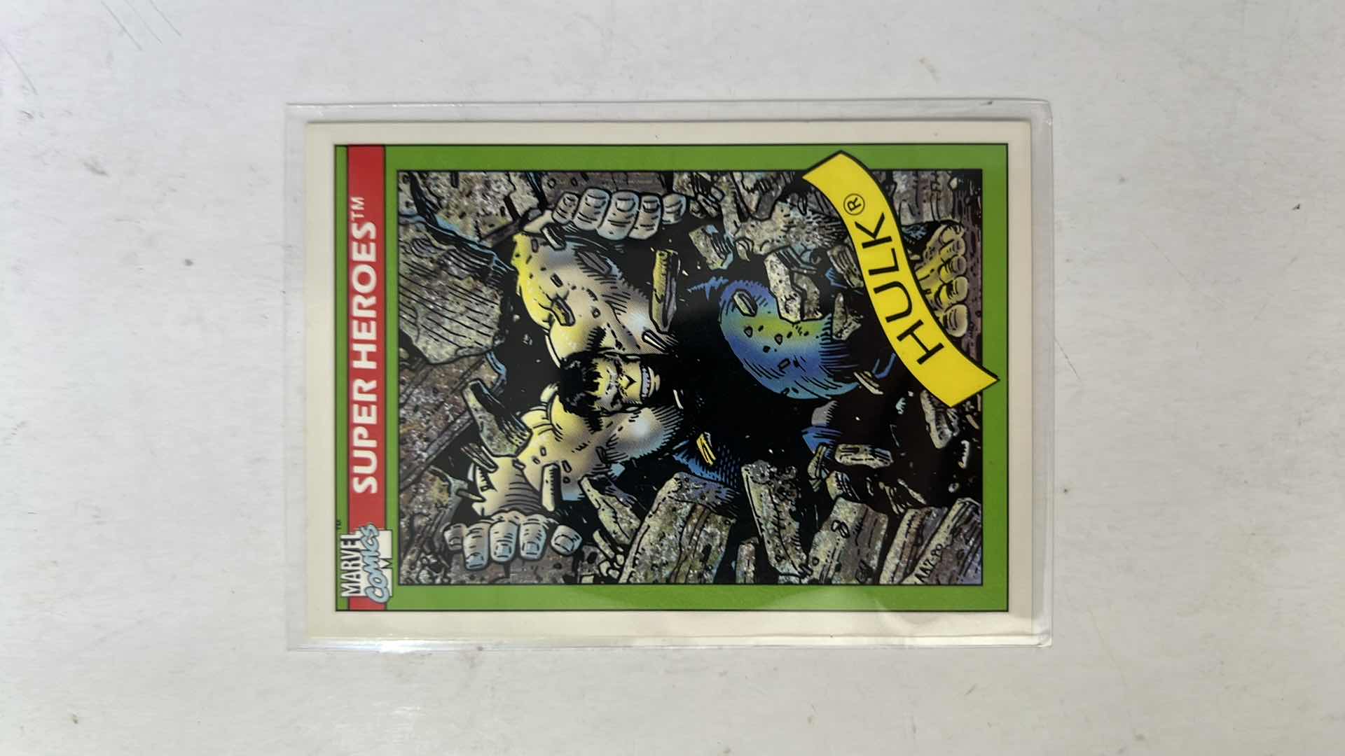 View 1 of 1990 IMPEL MARVEL UNIVERSE SUPER HEROES CARD 17 HULK GREY