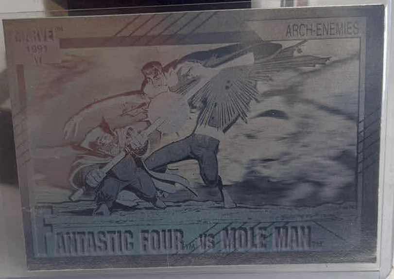Photo 1 of MARVEL IMPEL TRADING CARD HOLOGRAPHIC “ FANTASTIC FOUR VS MOLE MAN  “ SERIES II CARD #H-5