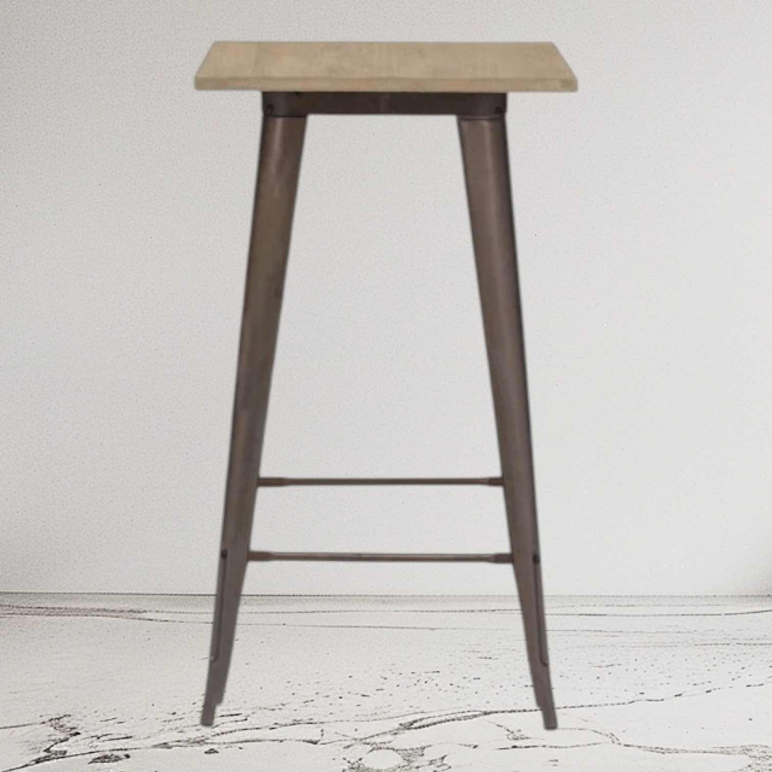 Photo 1 of 42” TALL MATTE LIGHT ELMWOOD BAR TABLE, TOP-23.6” X 23.6”