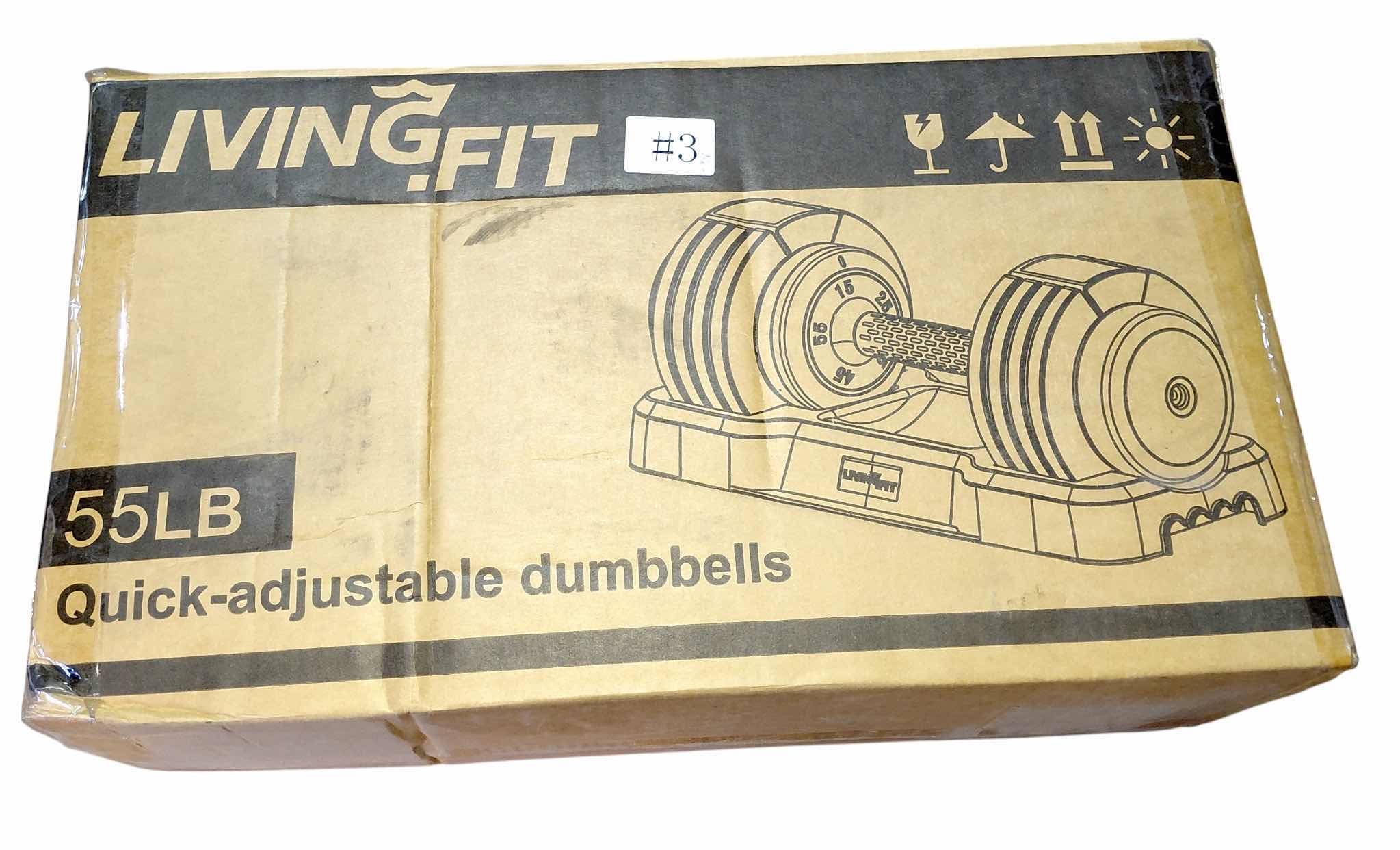 Photo 5 of NEW IN BOX 15-55 LB BLACK ADJUSTABLE DUMBBELL SET