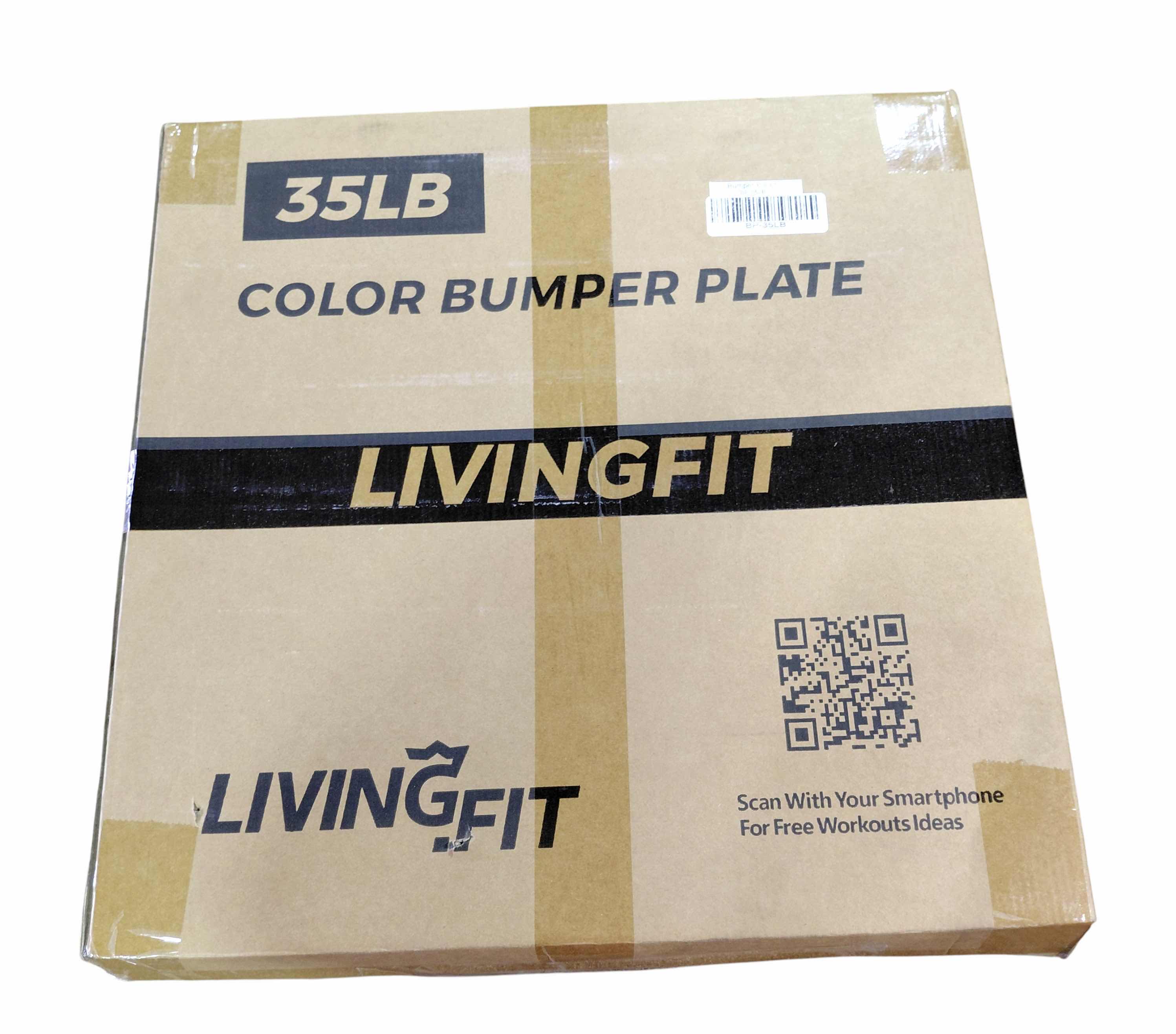 Photo 1 of NEW IN BOX 35 LB YELLOW BUMPER WEIGHTED PLATE 17.5” DIAMETER AND 2” IN COLLAR OPENING (SINGLE PLATE)