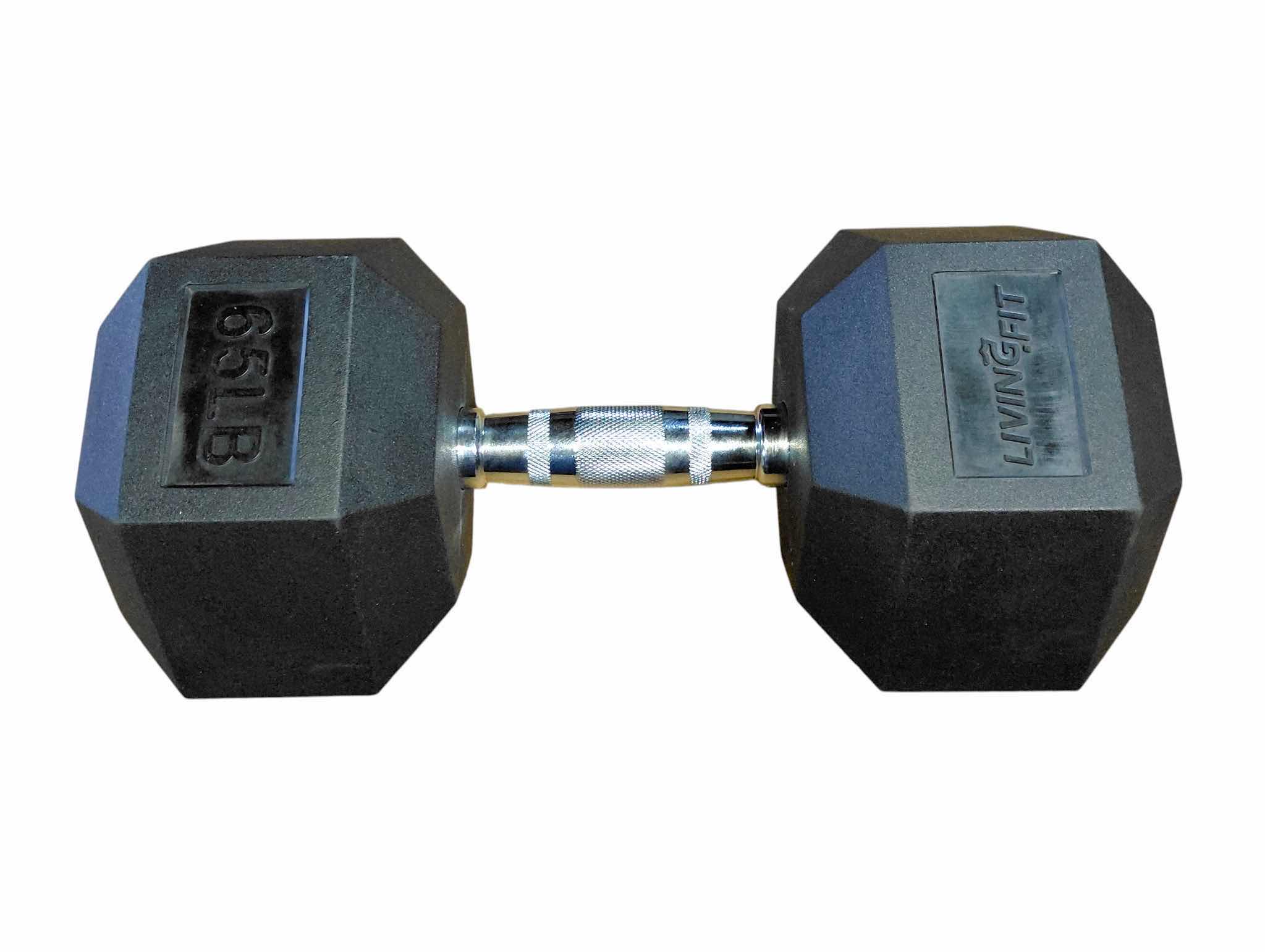 Photo 1 of NEW IN BOX 65 LB RUBBER HEX HEAD DUMBBELL (SINGLE DUMBBELL)