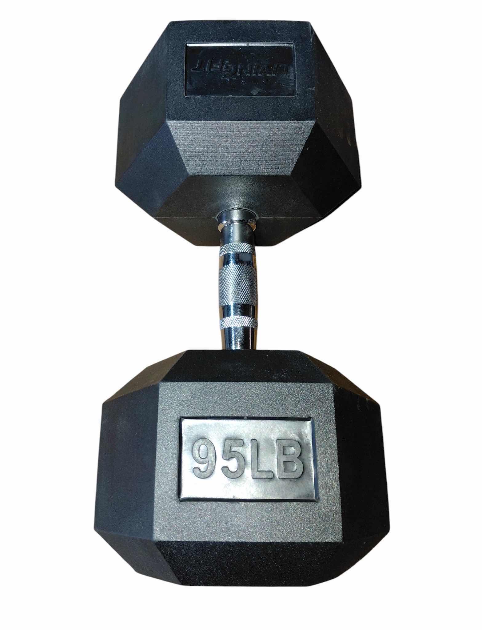 Photo 1 of NEW 95 LB RUBBER HEX HEAD DUMBBELL (SINGLE DUMBBELL)